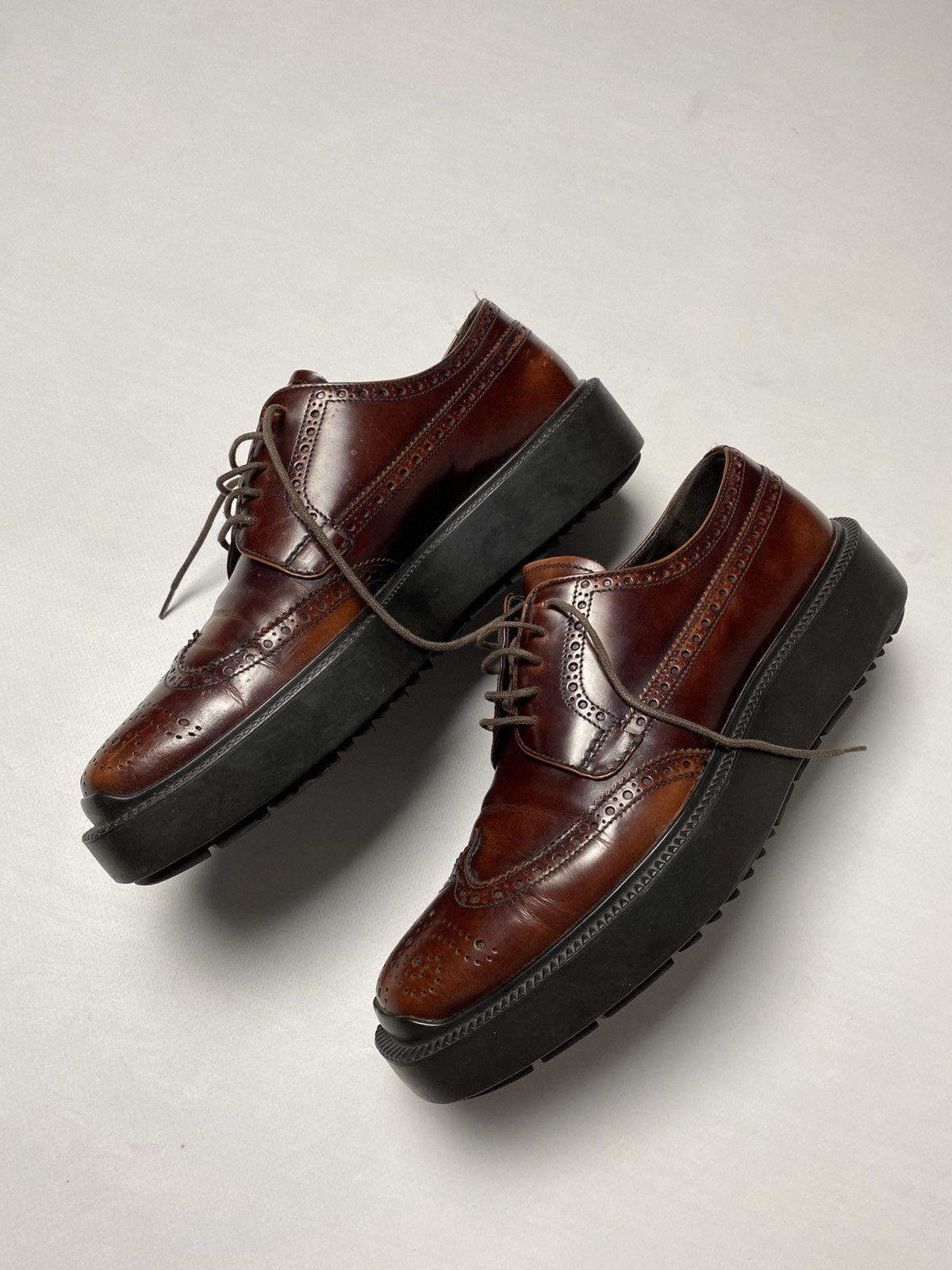 Prada Prada Oxford Wingtip Platform Derby Size US 7 / EU 40 - 1 Thumbnail