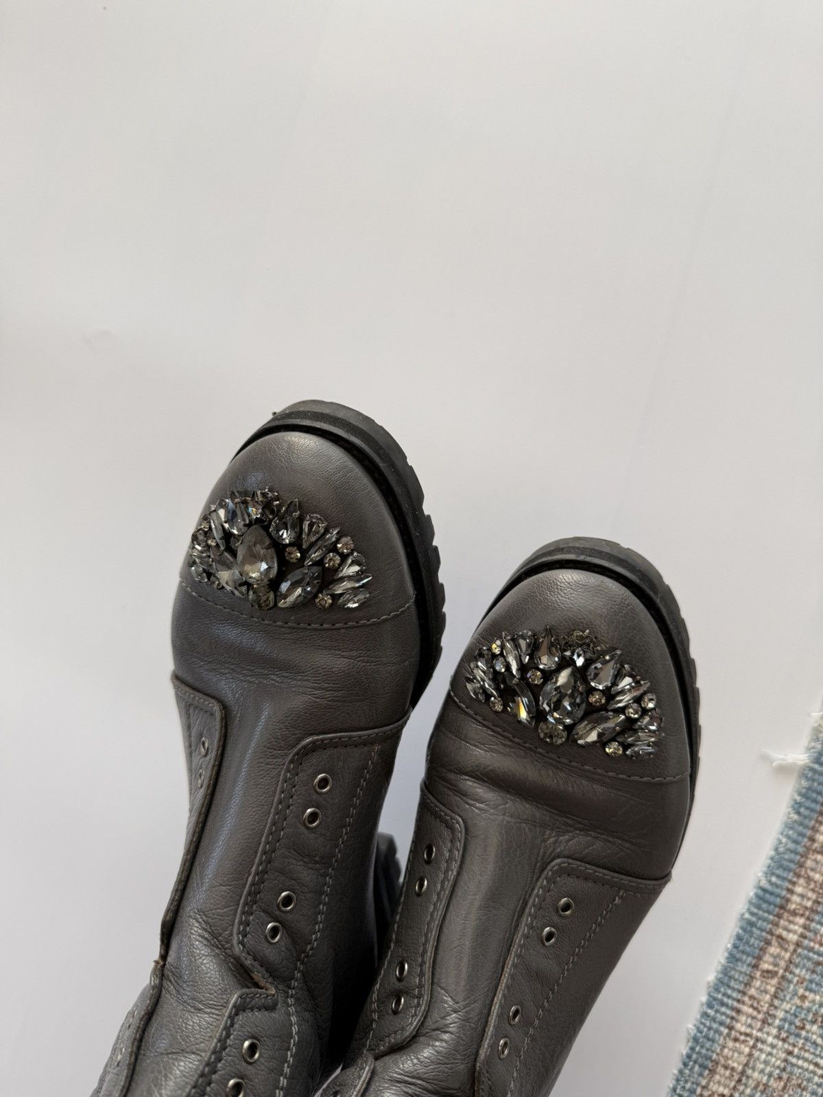 Jimmy Choo Jimmy Choo Biker Combat Ankle Leather Boots Size 37 Size US 7 / IT 37 - 7 Thumbnail
