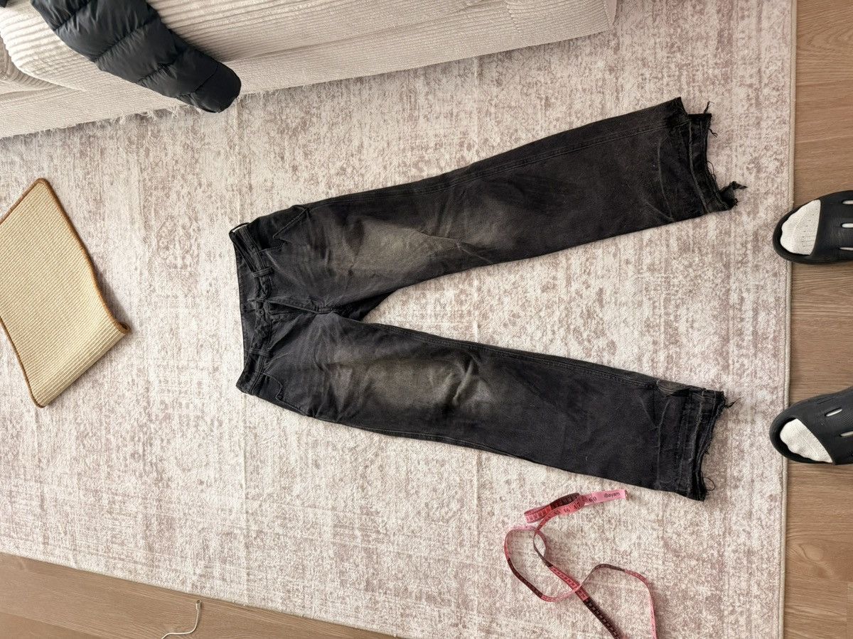 Other Distressed Black Denim Jeans with Frayed Hem Size US 31 - 2 Thumbnail