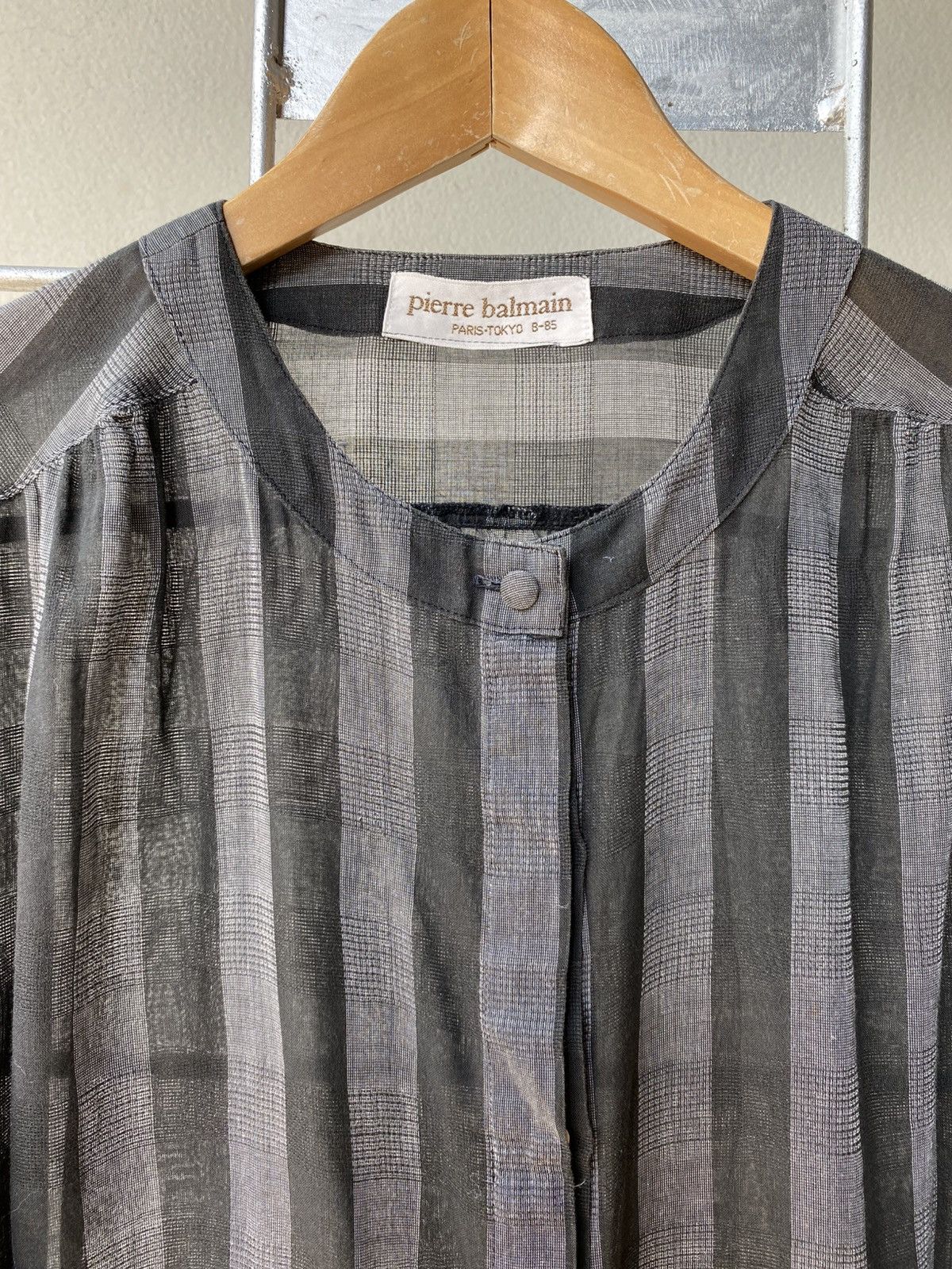 Pierre Balmain Pierre balmain Black Striped Sheer Blouse Size S / US 4 / IT 40 - 5 Thumbnail