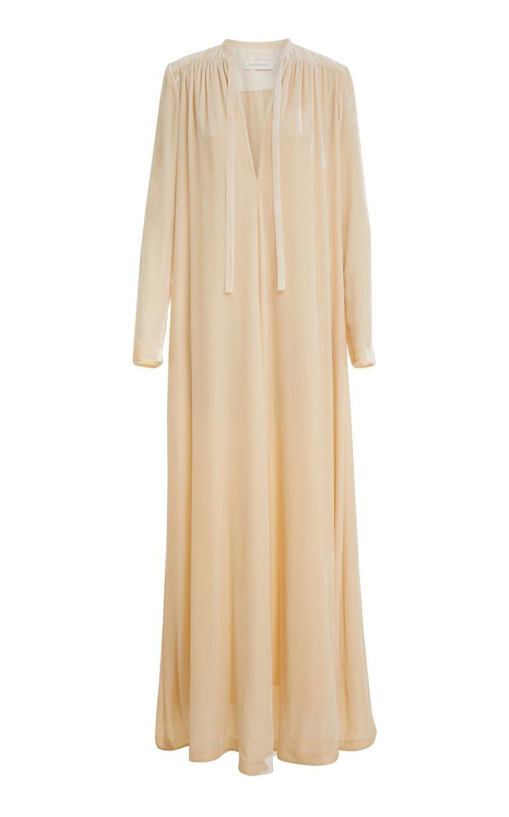 Zimmermann oc11z0425 Lyrical Velvet Tubular Dress in Light Beige Size S / US 4 / IT 40 - 2 Thumbnail
