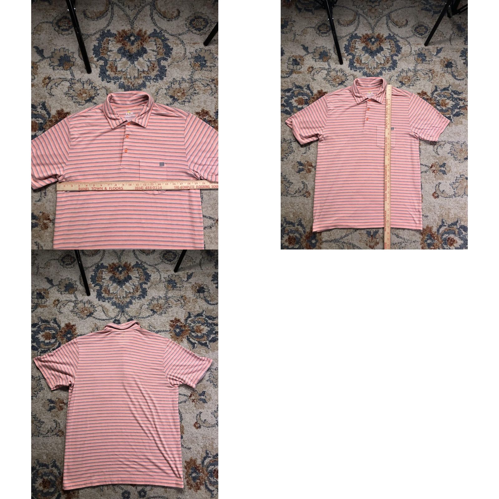 Vintage Huk Polo Shirt Mens M Pink Stripe Performance Stretch Short Sleeve Fishing Shirt Size US M / EU 48-50 / 2 - 8 Thumbnail