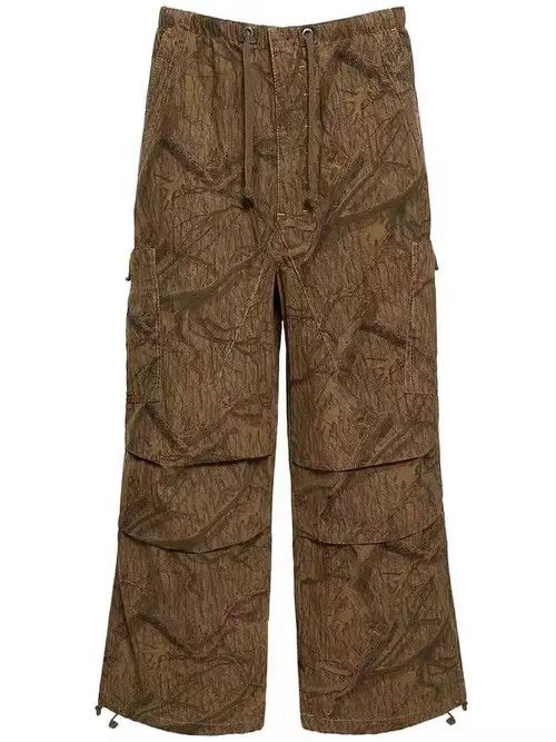 VIBE Retro leaf pattern workwear drawstring casual trousers Size US 30 / EU 46 - 1 Thumbnail