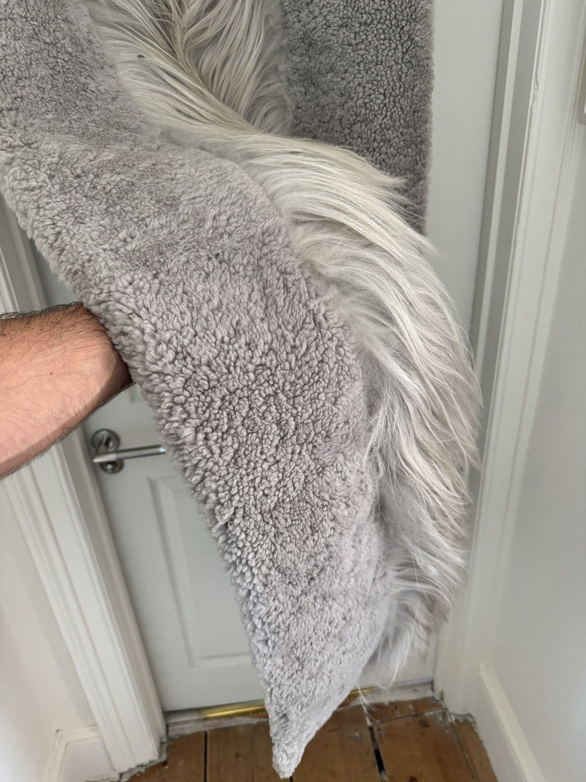 Rick Owens Strobe shearling and goat fur scarf, extra long Size ONE SIZE - 3 Thumbnail
