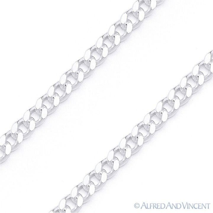 Other 2.1mm Curb Chain Bracelet in .925 Sterling Silver 7" Size ONE SIZE - 2 Thumbnail