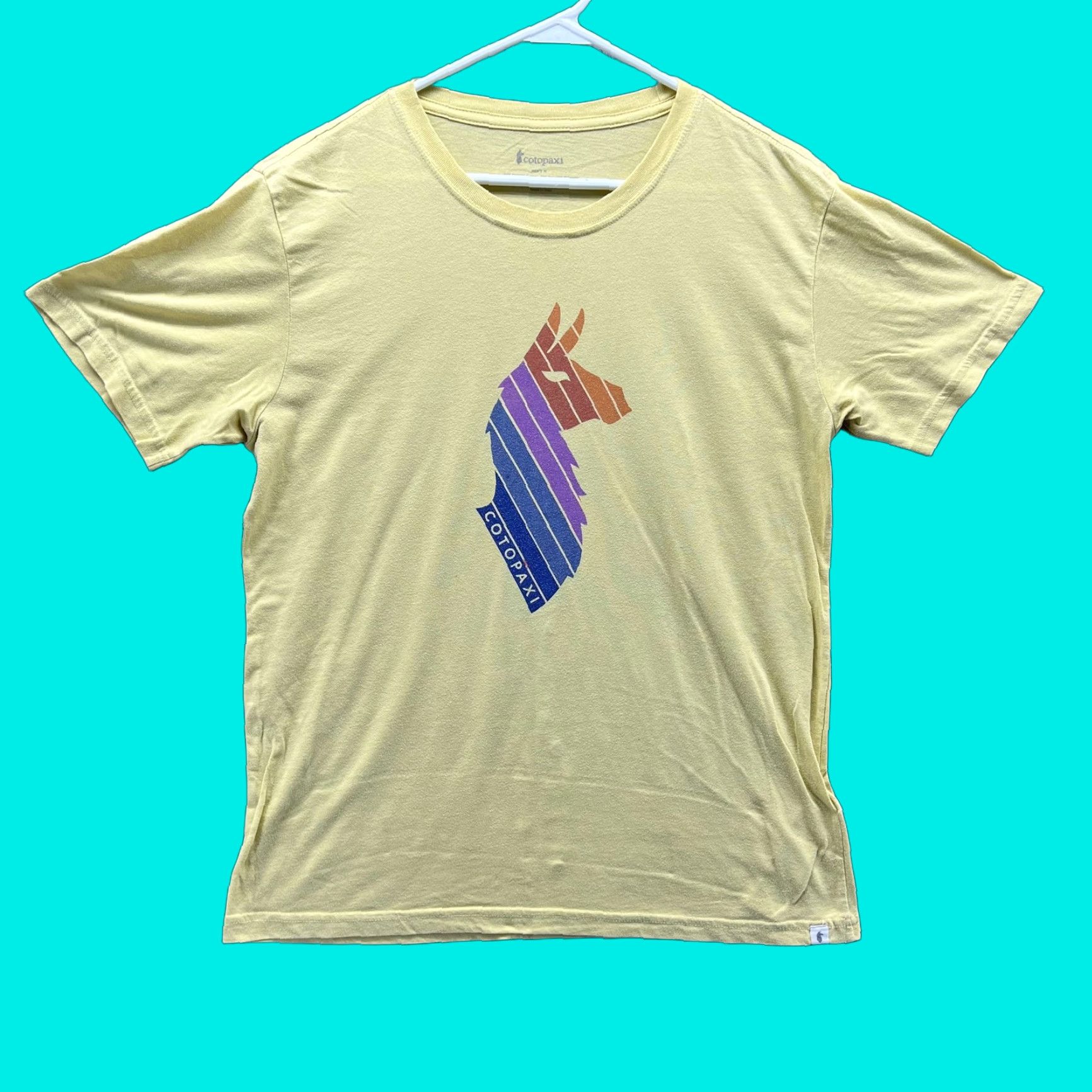 Cotopaxi Cotopaxi Shirt Mens Medium Yellow Llama Logo Graphic Tee Tagless Outdoor Casual Size US M / EU 48-50 / 2 - 1 Thumbnail