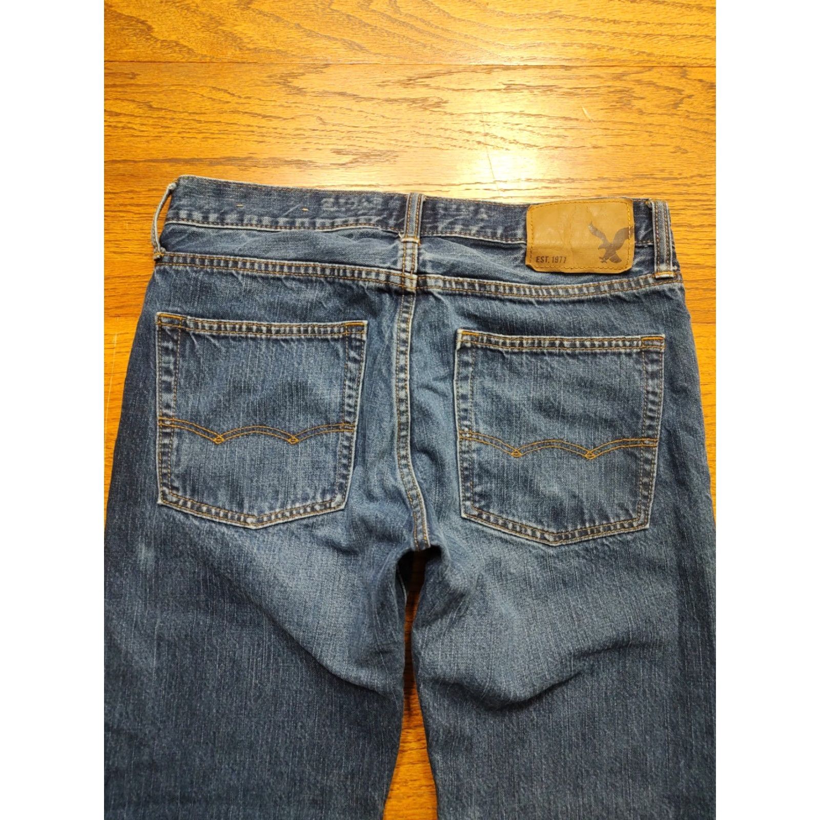 American Eagle Outfitters VINTAGE American Eagle Mens Jeans Straight 28x30 Old Style Denim Blue Size US 28 / EU 44 - 3 Thumbnail