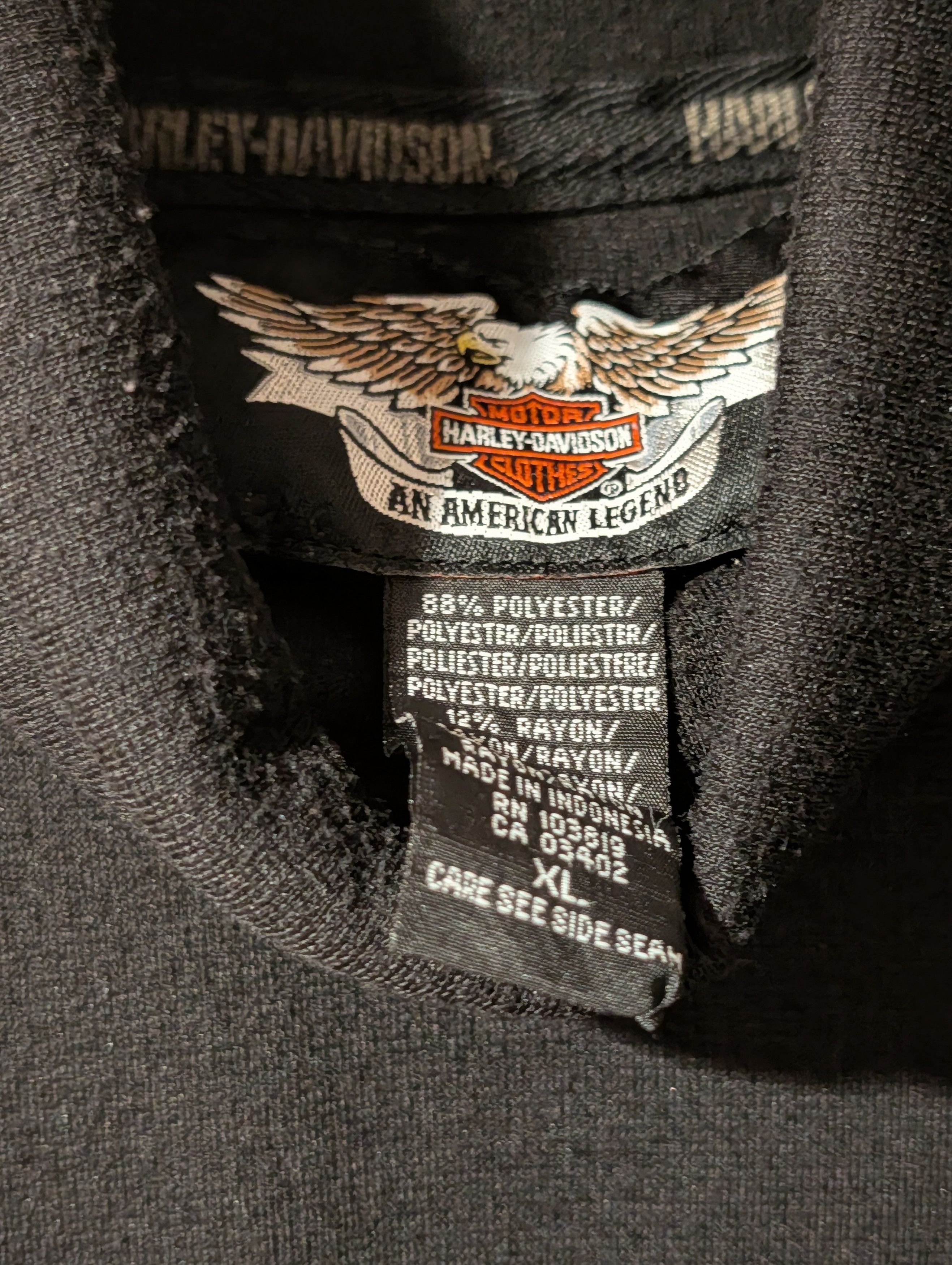 Harley Davidson Harley-Davidson Embroidered Logo Mock Neck Turtle Neck Shirt Size US XL / EU 56 / 4 - 5 Thumbnail