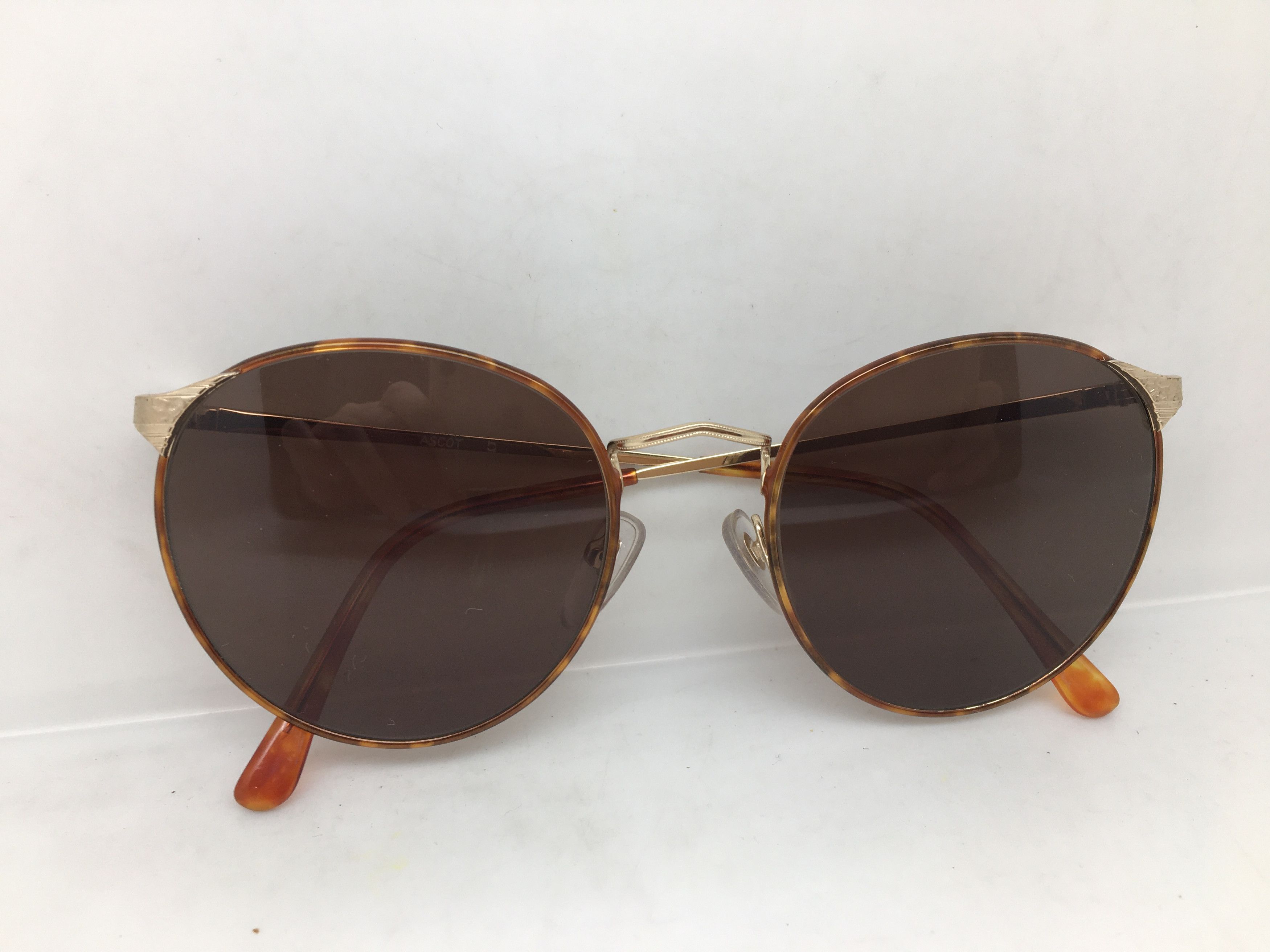 Vintage Vintage 80s ASCOT Gold Tortoise Round Sunglasses Size ONE SIZE - 5 Thumbnail