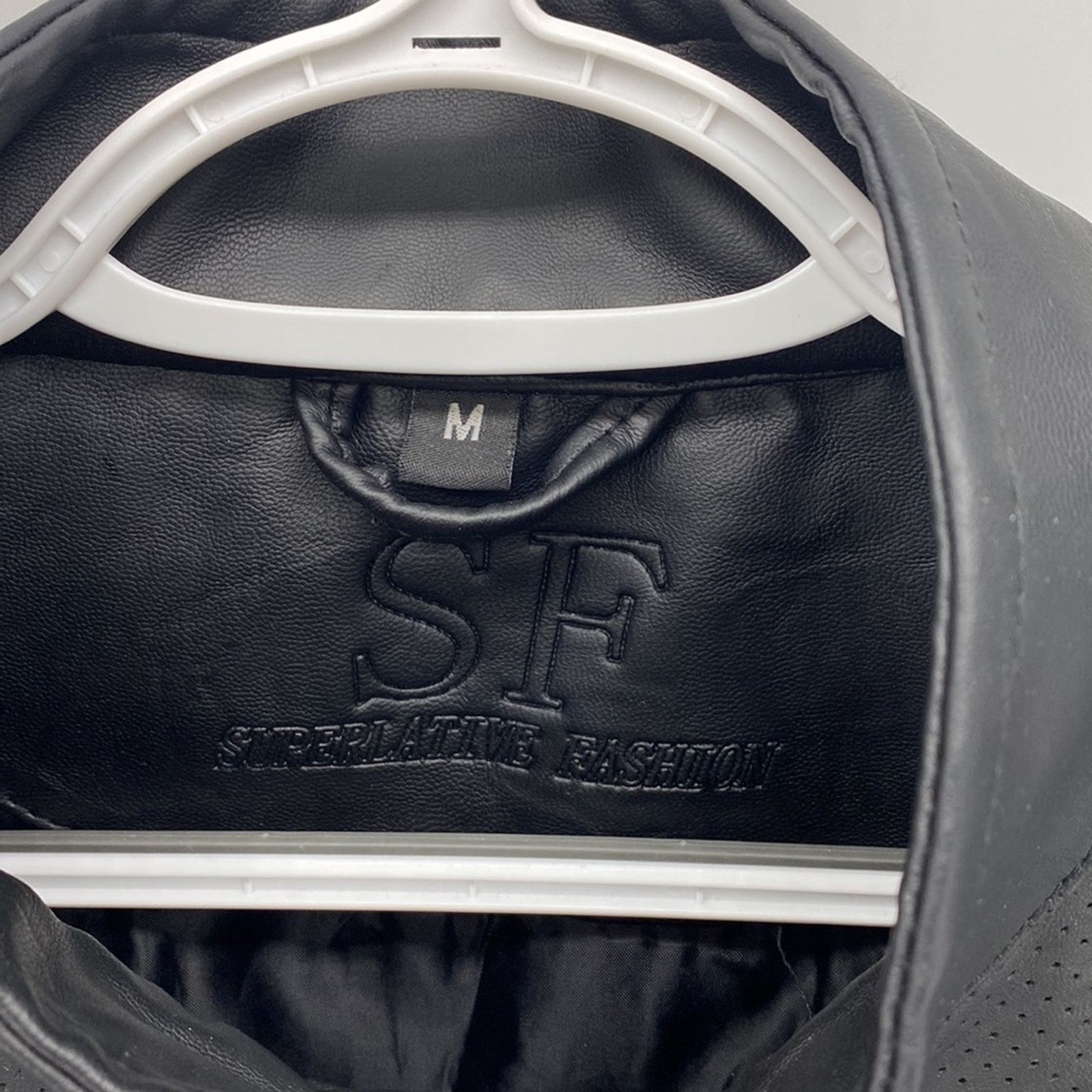 Other SF Superlative Fashion black moto jacket faux leather size M Size US M / EU 48-50 / 2 - 4 Thumbnail