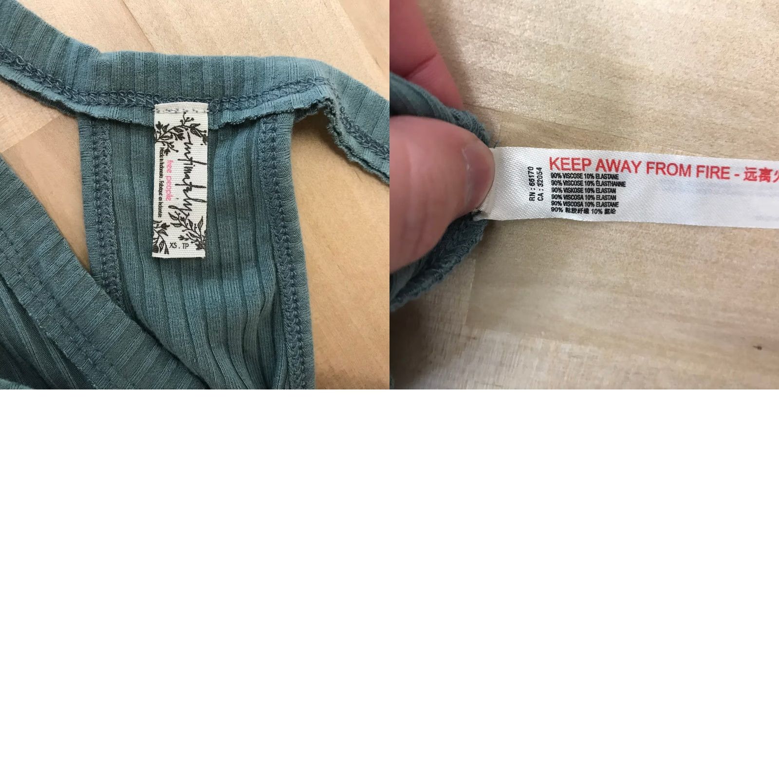 Free People VINTAGE? No — Intimately Free People Bodysuit Teal Green Ribbed Racerback Thong One Piece XS Womens Size XS / US 0-2 / IT 36-38 - 8 Thumbnail