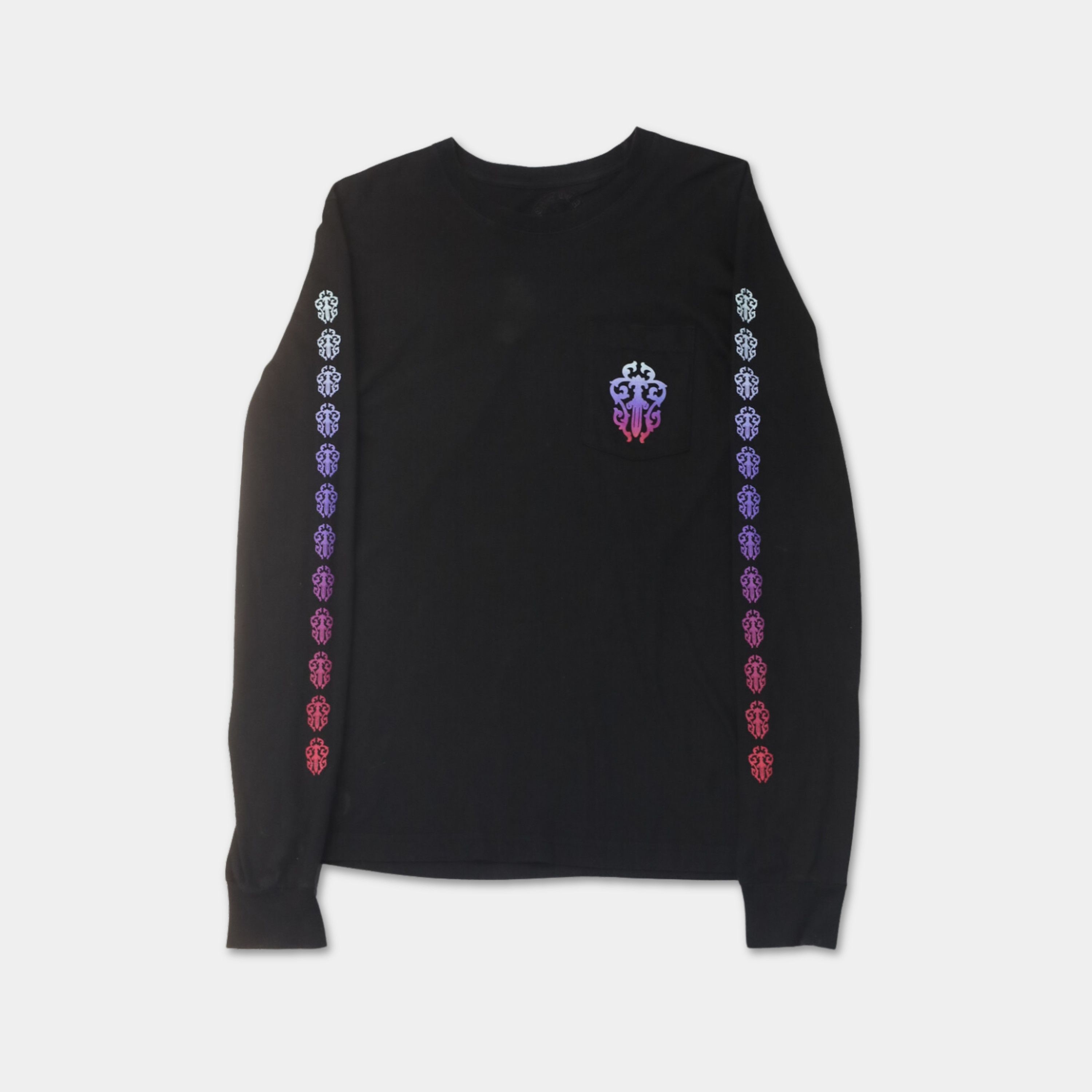 CHROME HEARTS MULTICOLOR DAGGER & SCROLL LONG SLEEVE TEE