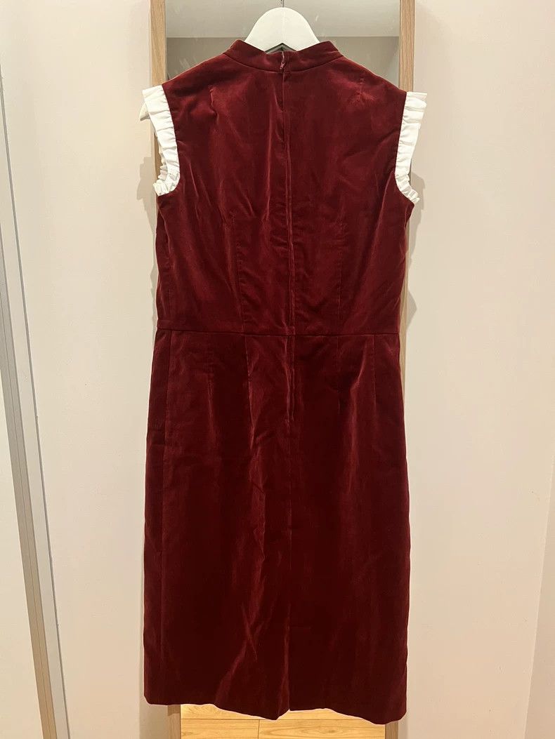Comme des Garcons Comme Des Garcons Red velvet black fungus edge dress Size M / US 6-8 / IT 42-44 - 3 Thumbnail