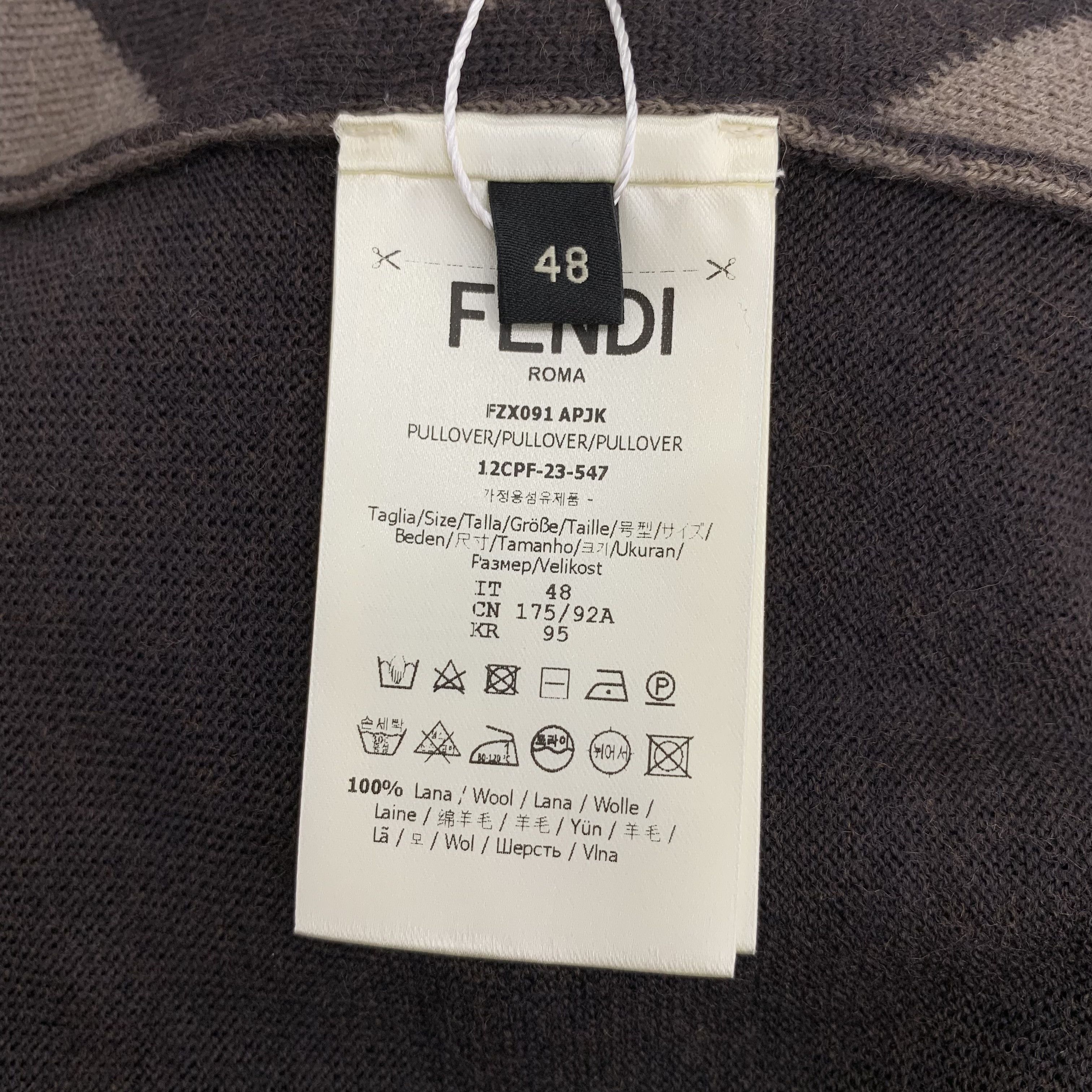 Fendi Fendi Colorblock Logo Wool Crewneck Sweater (Size M) Size M / US 6-8 / IT 42-44 - 3 Thumbnail