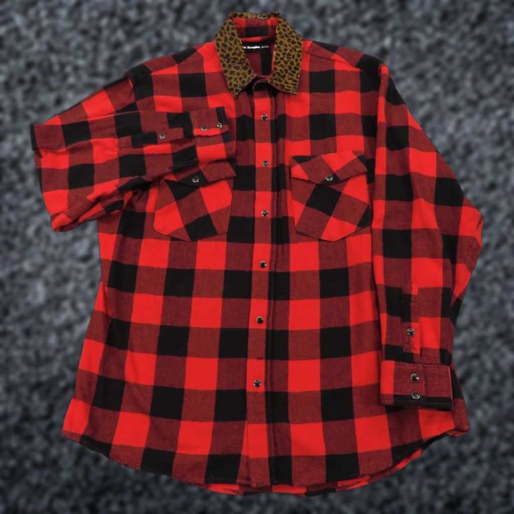 The Kooples VINTAGE The Kooples Shirt Womens 2 Red Black Pearl Snap Buffalo Check Animal Print Plaid Size XS / US 0-2 / IT 36-38 - 1 Thumbnail