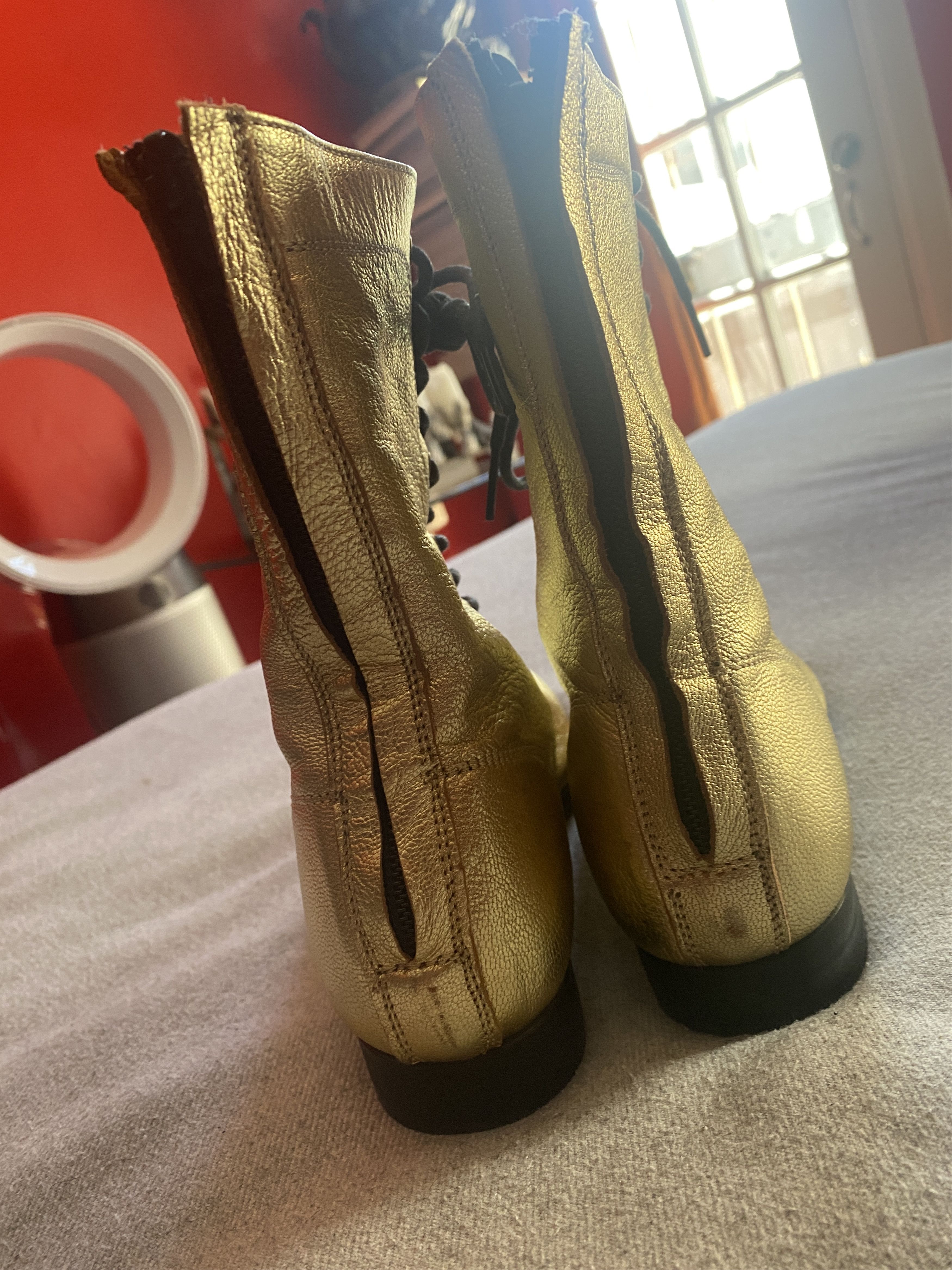 Yohji Yamamoto Yohji Yamamoto Gold Leather Boots Size US 7 / IT 37 - 8 Thumbnail