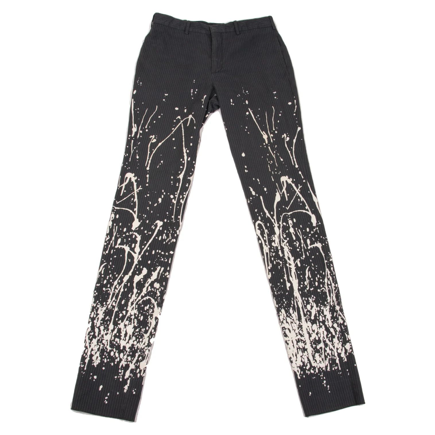 Jean Paul Gaultier Cotton Stripe Paint Pants Navy White Size 46 Size US 30 / EU 46 - 1 Thumbnail