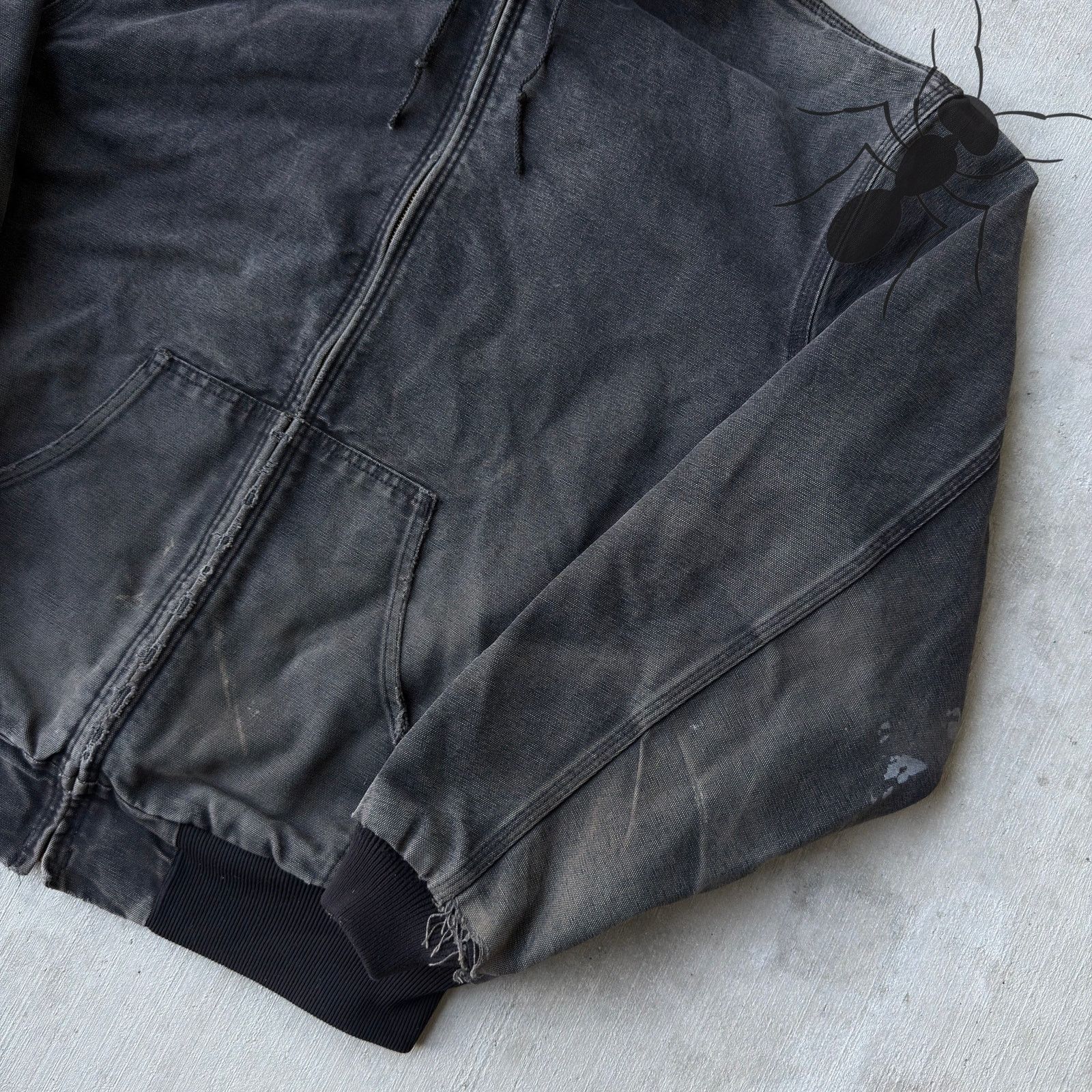 Carhartt × Vintage Carhartt faded black active hooded work wear jacket Size US XXL / EU 58 / 5 - 4 Thumbnail