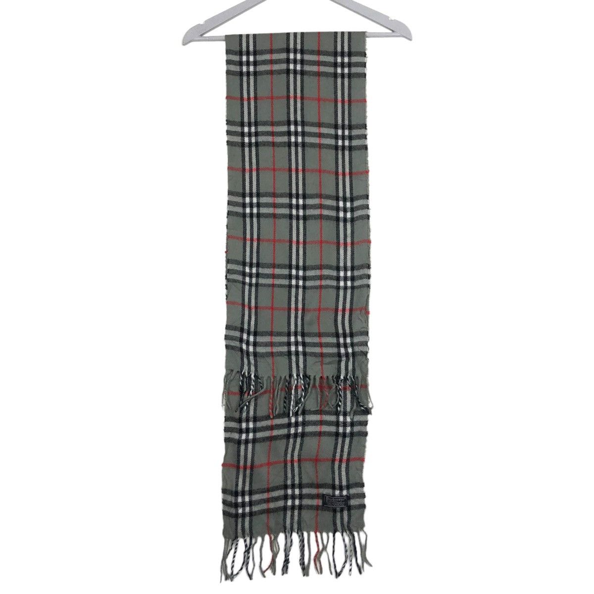 Burberry × Vintage 💥VINTAGE NOVA CHECK BURBERRYS ENGLAND GREY MAFLA Size ONE SIZE - 2 Thumbnail
