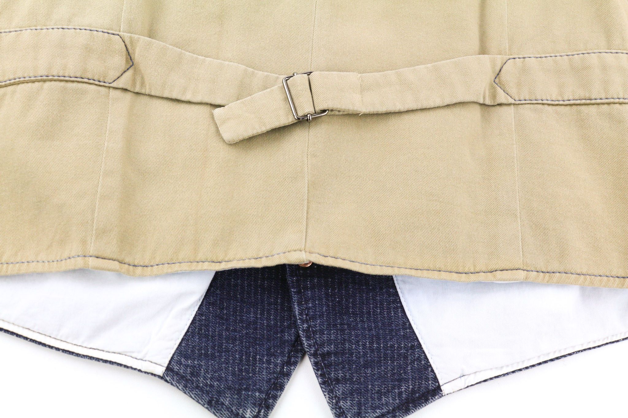 Nudie Jeans GUSTAV M Worker Stripe Blue Buttoned Logo Vest 80723 Size US M / EU 48-50 / 2 - 6 Thumbnail