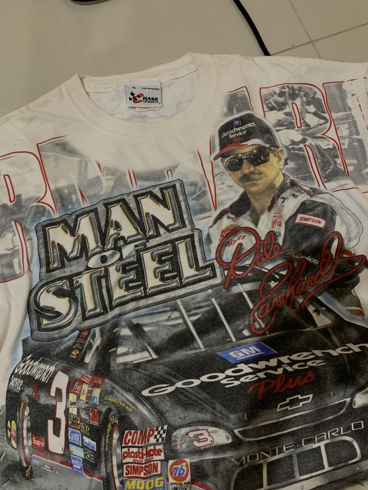 Chase Authentics Vintage NASCAR Dale Earnhardt All Over Print Man Of Steel🔥 Size US XL / EU 56 / 4 - 2 Thumbnail