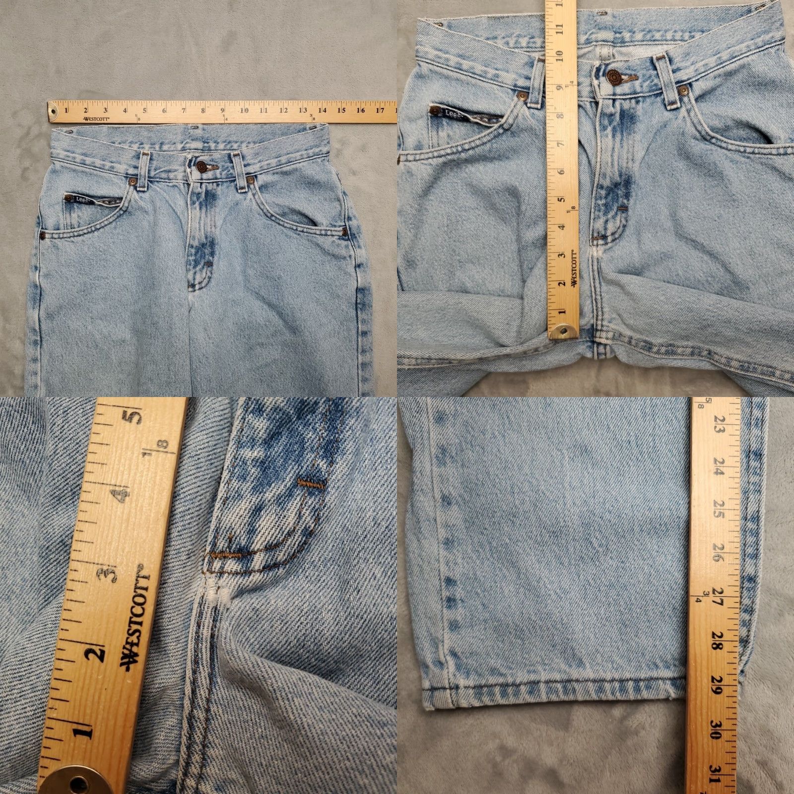 Lee VINTAGE Lee Jeans Mens 30x30 Faded Blue Denim Tapered Leg Baggy Straight 90s 5-Pocket Mens Denim Pants Size US 30 / EU 46 - 9 Thumbnail