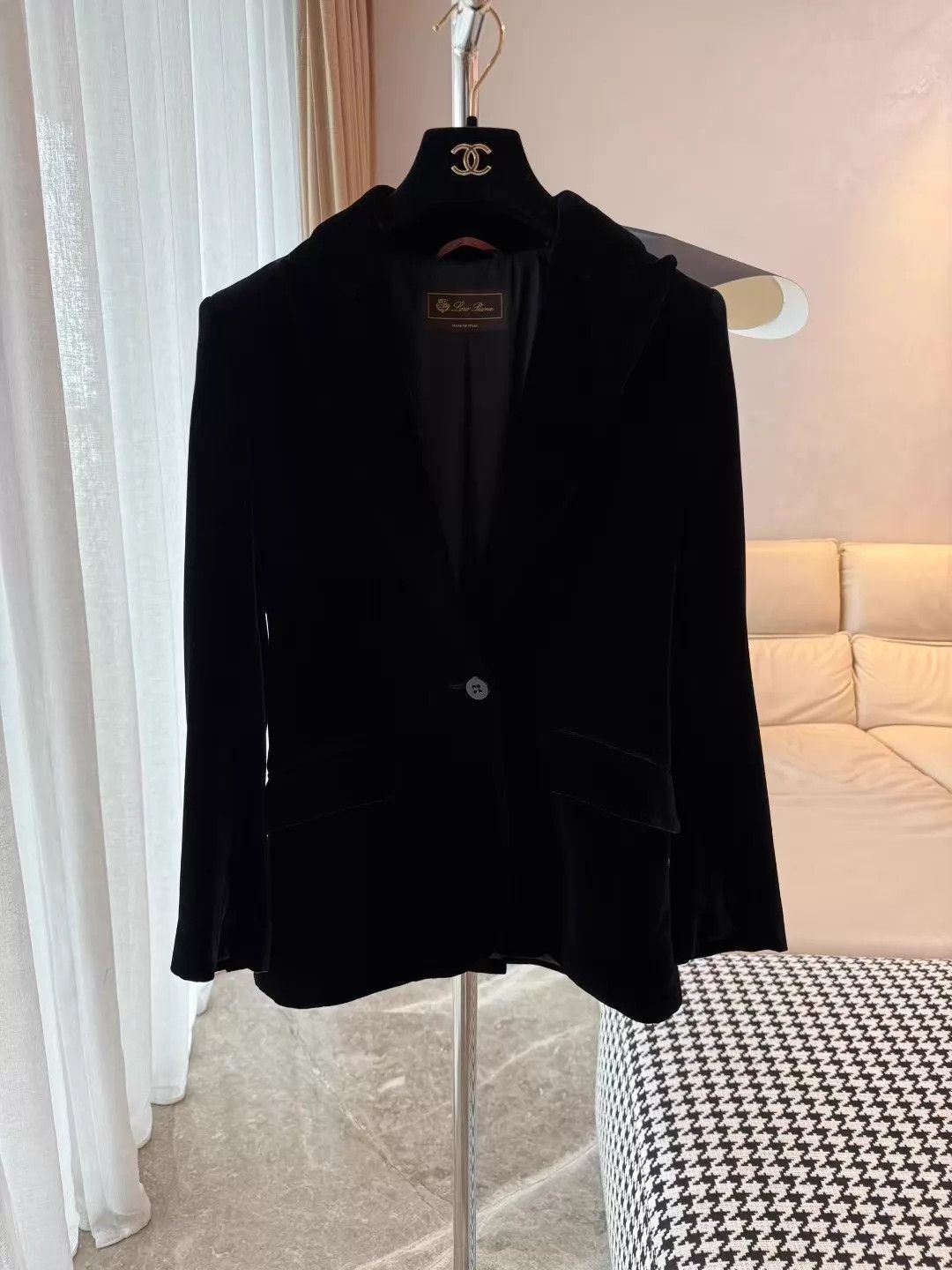 Loro Piana Loro Piana flocked blazer 40 navy blue Size S / US 4 / IT 40 - 1 Thumbnail