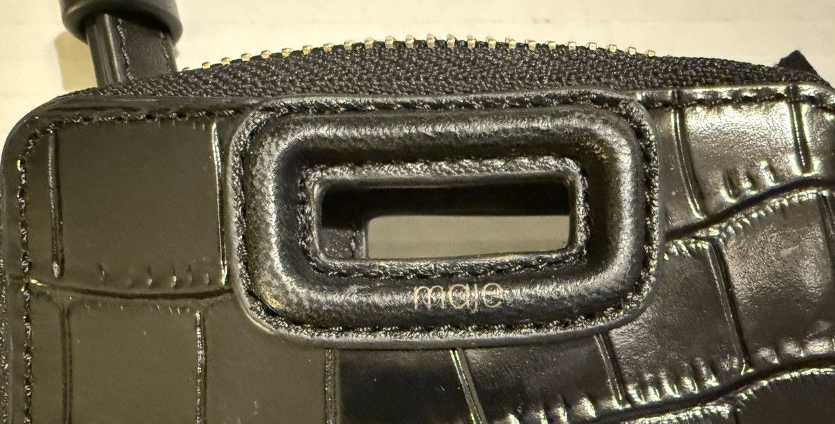 Maje Maje Embossed Leather Adjustable Black Crossbody Phone Case Size ONE SIZE - 4 Thumbnail