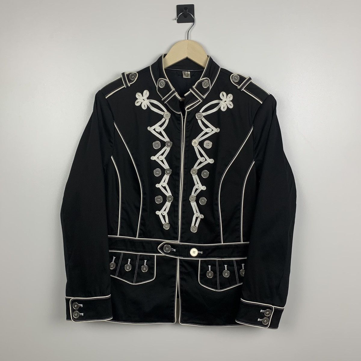 Vintage Y2K French Napoleon Jacket Size 46 Black Hype