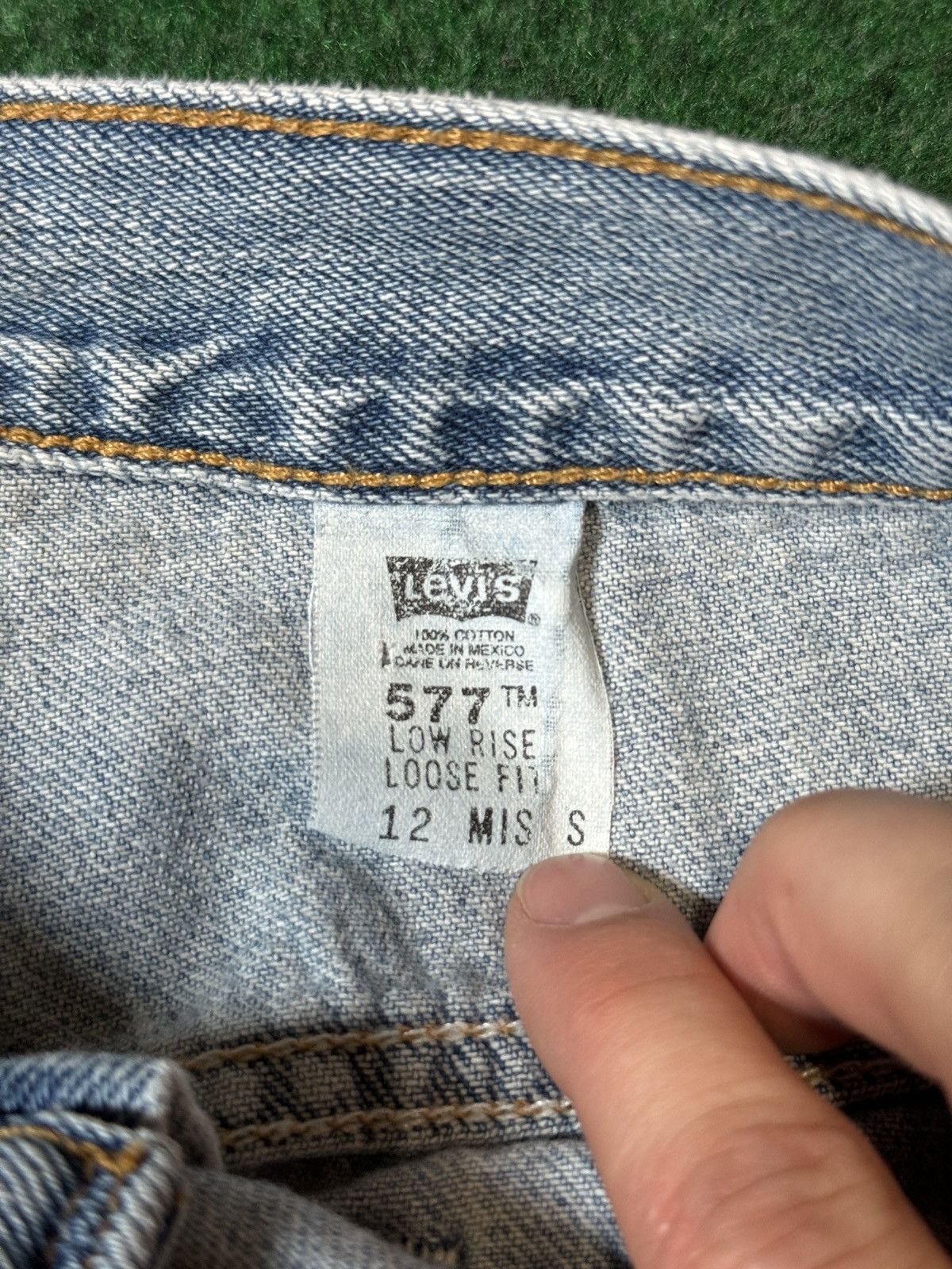 Levi's Vintage Clothing Vtg Y2K Levi’s 577 Low Rise Loose Fit Light Wash Baggy Jeans Size 33" - 4 Thumbnail