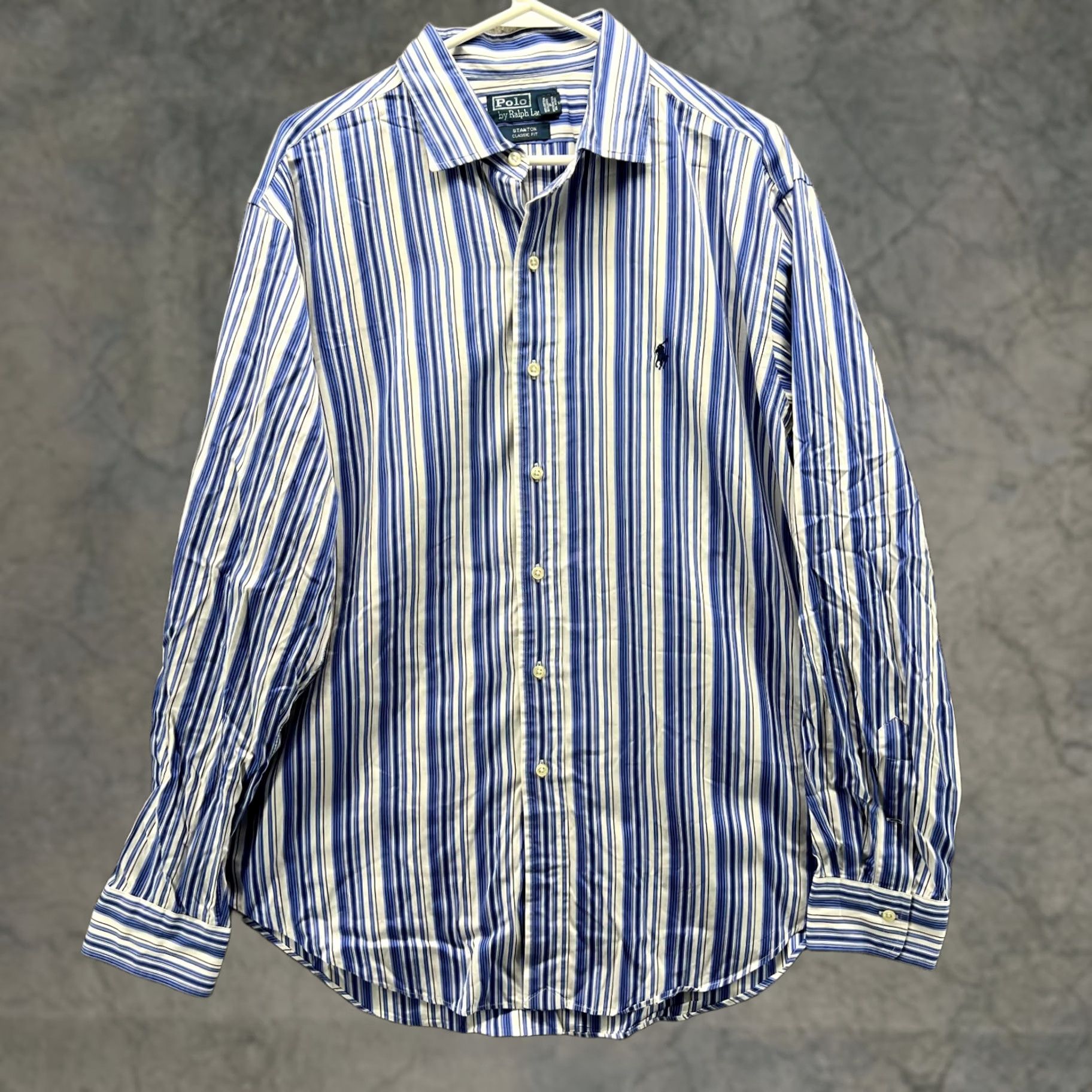 Polo Ralph Lauren VINTAGE Polo Ralph Lauren Shirt Men XL Blue Button-Down Striped Oxford Plaid Dress Casual Workwear Cardi No N/A Size US XL / EU 56 / 4 - 1 Thumbnail