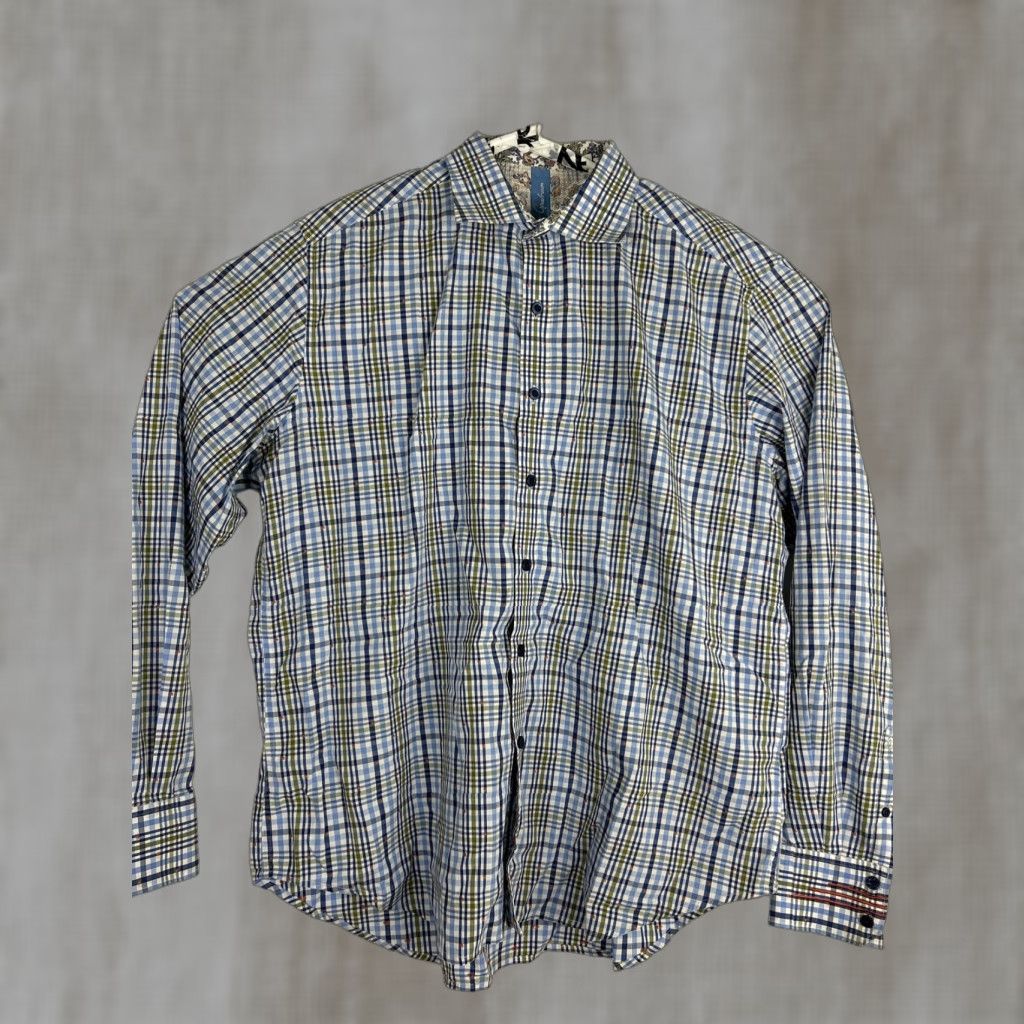 Robert Graham Robert Graham Button-Up Mens XL Blue Striped Paisley Classic Fit Long Sleeve Shirt Size US XL / EU 56 / 4 - 1 Thumbnail
