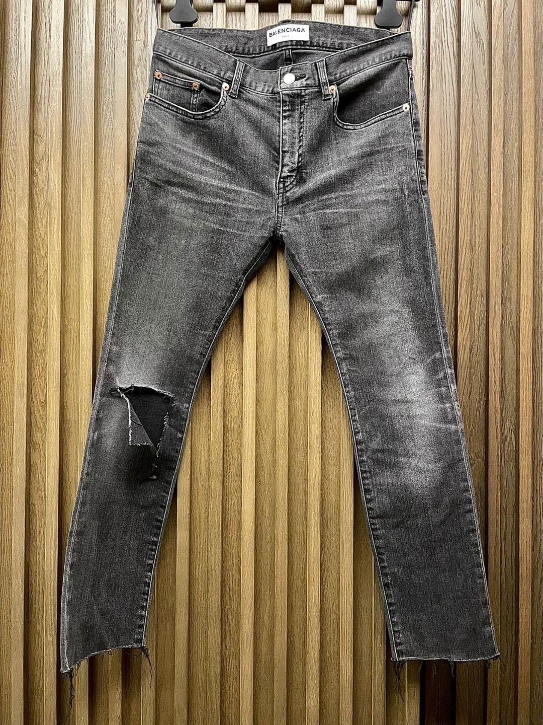 Balenciaga Gray Distressed Denim Jeans Size 30 Size US 30 / EU 46 - 1 Thumbnail