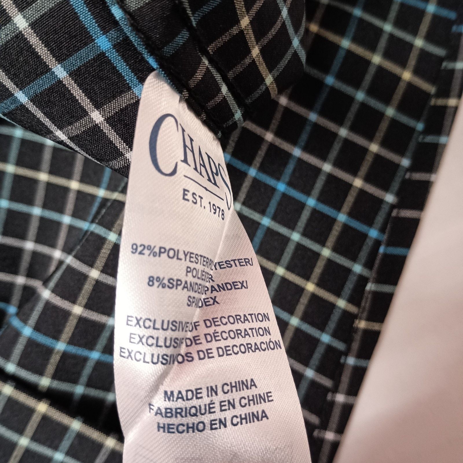 Chaps Chaps Woven Shirt Men's Size M Jet Black Stretch UPF 50 Size US M / EU 48-50 / 2 - 6 Thumbnail