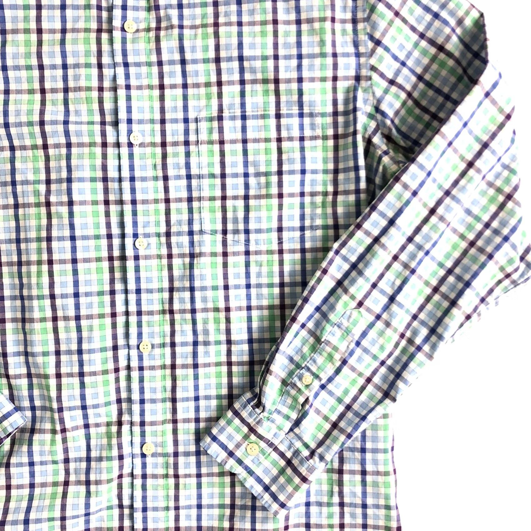 Vintage Foundry Shirt Mens LT Blue The Supply Plaid Button Down Long Sleeve Size R43 Size US L / EU 52-54 / 3 - 3 Thumbnail