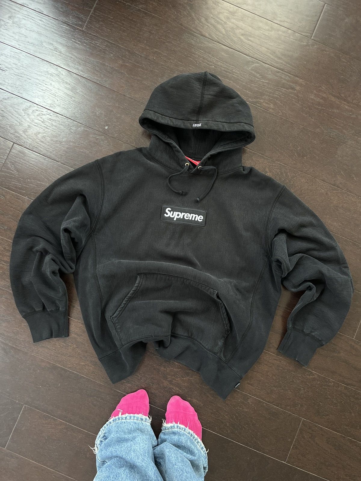 image of Supreme Box Logo Hoodie Fw21 in Black, Men's (Size Medium)