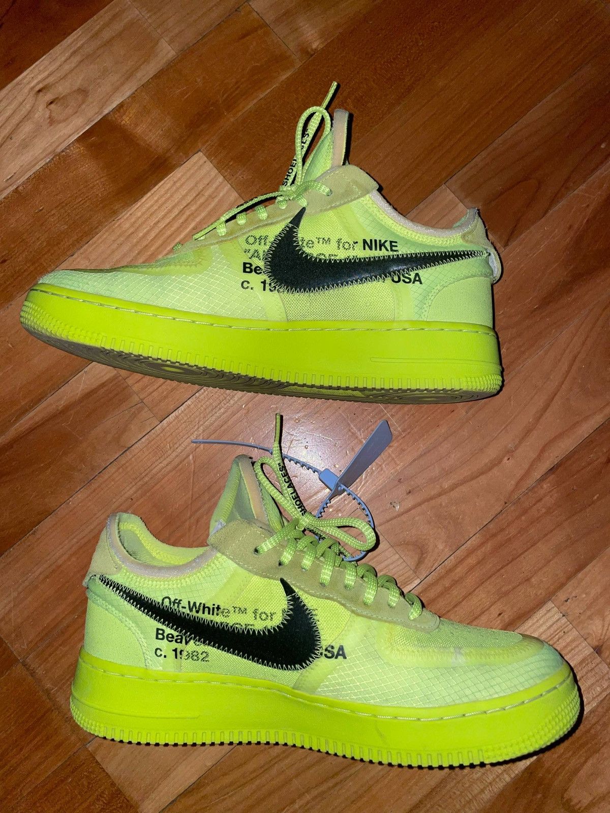 Nike × Off-White air force 1 off white “volt” Size US 9.5 / EU 42-43 - 2 Thumbnail