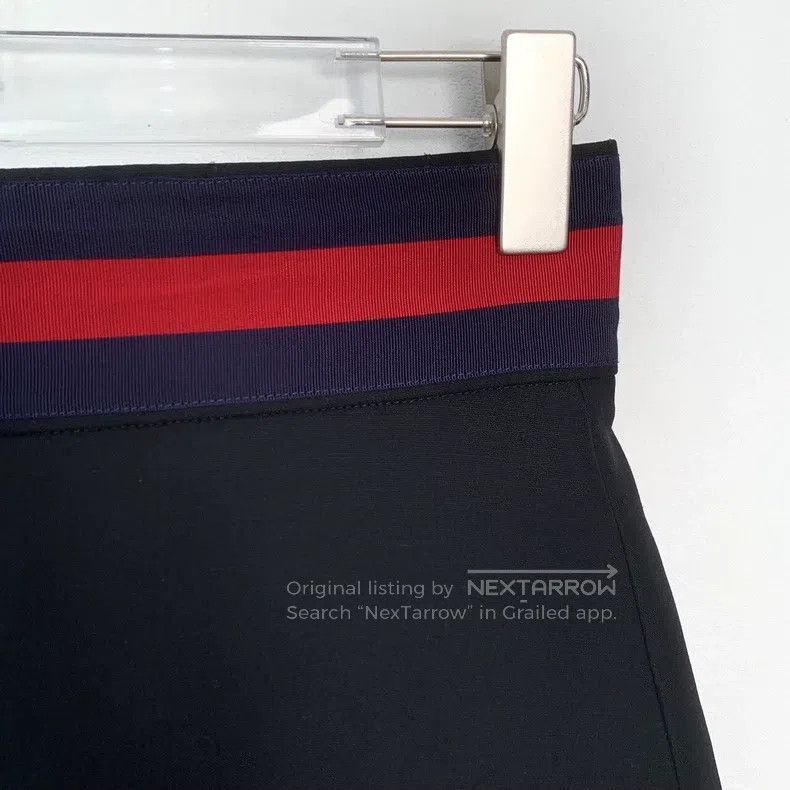 Gucci gucci Black webbing stitching A-line skirt half-length ski Size 25" / US 0 / IT 36 - 3 Thumbnail