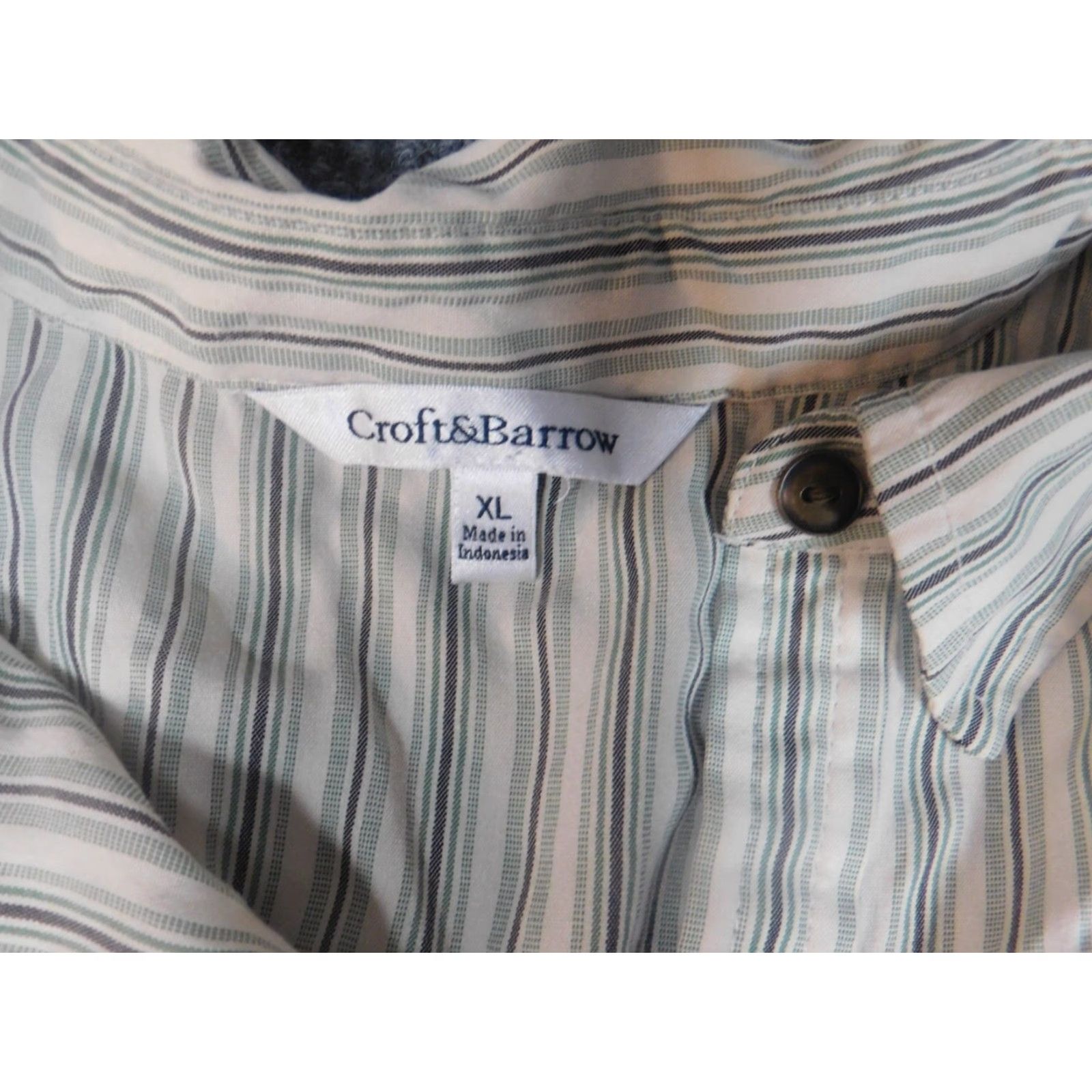 Croft & Barrow Croft & Barrow Womens Button-Up Shirt XL Green Striped Casual Long Sleeve Modal Rayon Classic Stretch Size XL / US 12-14 / IT 48-50 - 5 Thumbnail