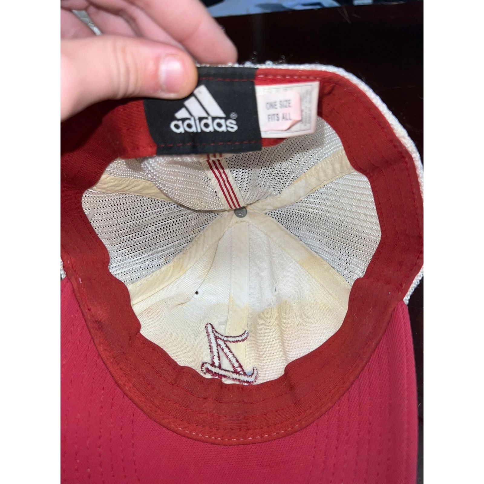 Adidas Alabama Crimson Tide Hat Adidas White Red Cap Headwear Worn Size ONE SIZE - 9 Thumbnail