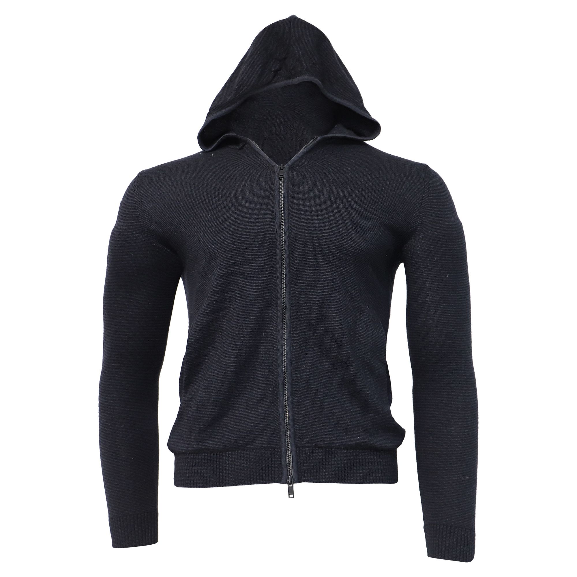 Theory Theory Knitted Zipped Hoodie in Navy Blue Wool Size US L / EU 52-54 / 3 - 1 Thumbnail