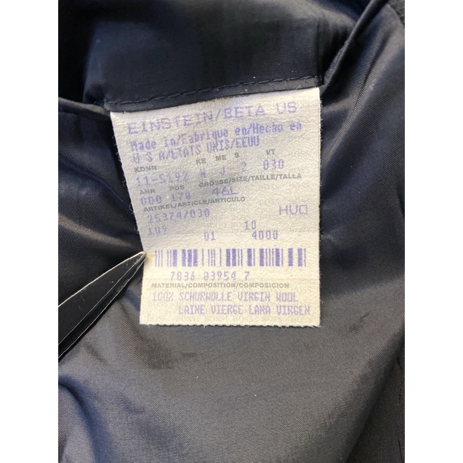Hugo Boss VINTAGE HUGO BOSS Blazer Single-Breasted 3-Button Wool Black 46L Men’s Long Regular Suit Coat Mens Size 46L - 8 Thumbnail