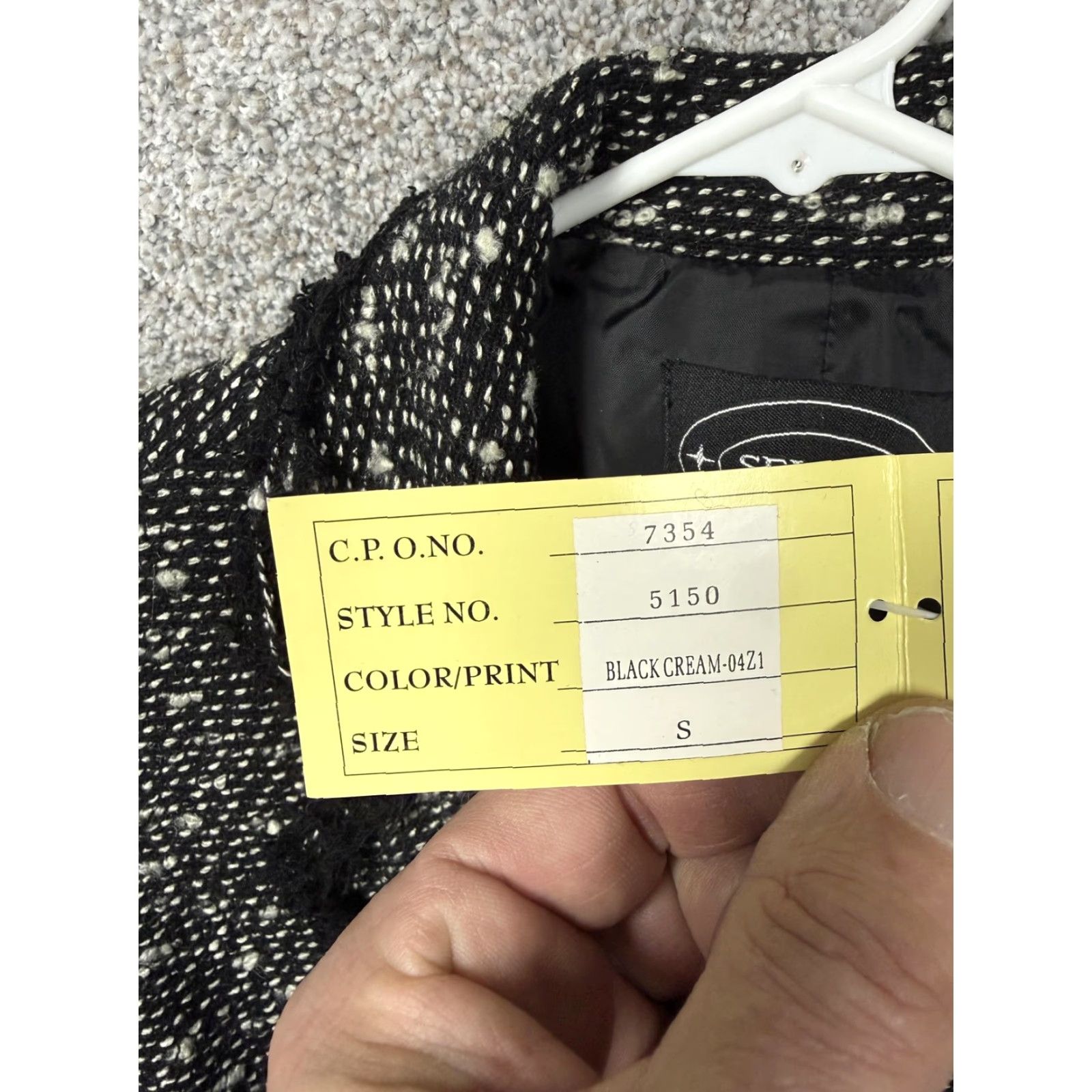 Vintage VINTAGE Selene Sport Blazer S Women Black Tweed Fringe Notched Collar Single-Breasted Pockets 90s 00s Office Casual Buttoned Size S / US 4 / IT 40 - 3 Thumbnail