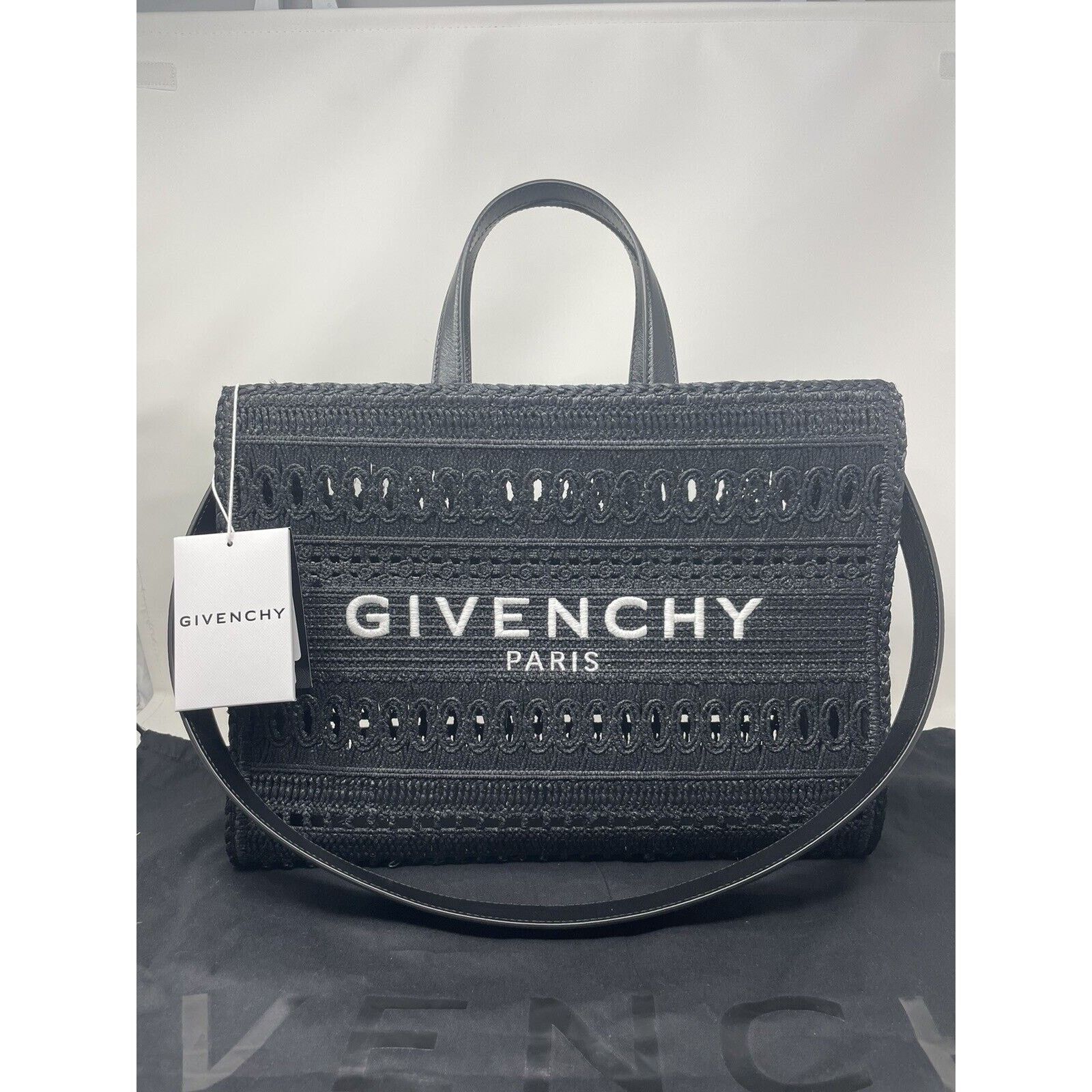 Givenchy Medium G-Tote shopping bag in laced raffia Size ONE SIZE - 1 Thumbnail