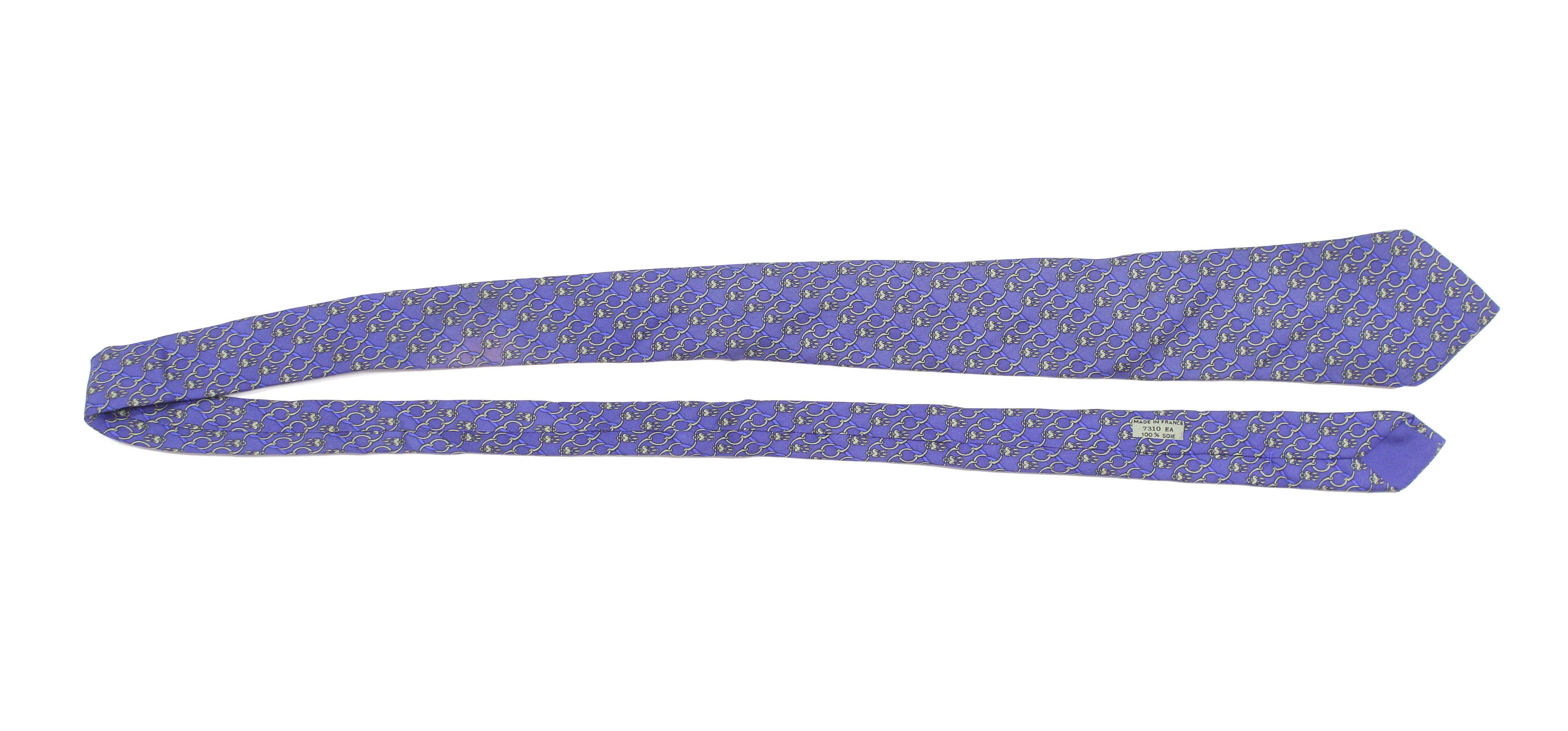 Hermes Chain Link Printed Silk Tie Vintage 7310 EA Size ONE SIZE - 2 Thumbnail