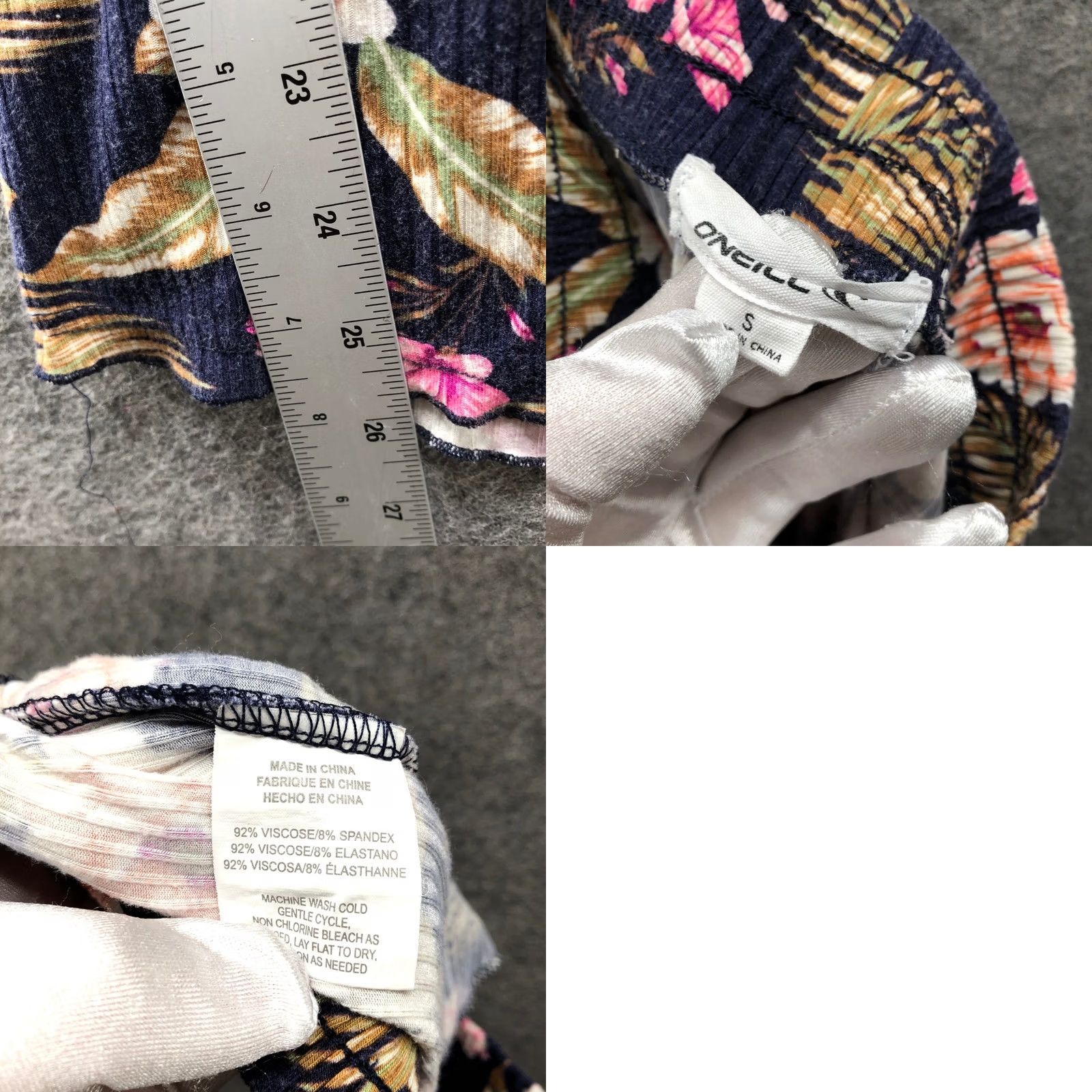 O'Neill O'Neill Pants Womens S Floral Wide Leg Navy Tropical Pull Jersey Knit Size S / US 4 / IT 40 - 8 Thumbnail