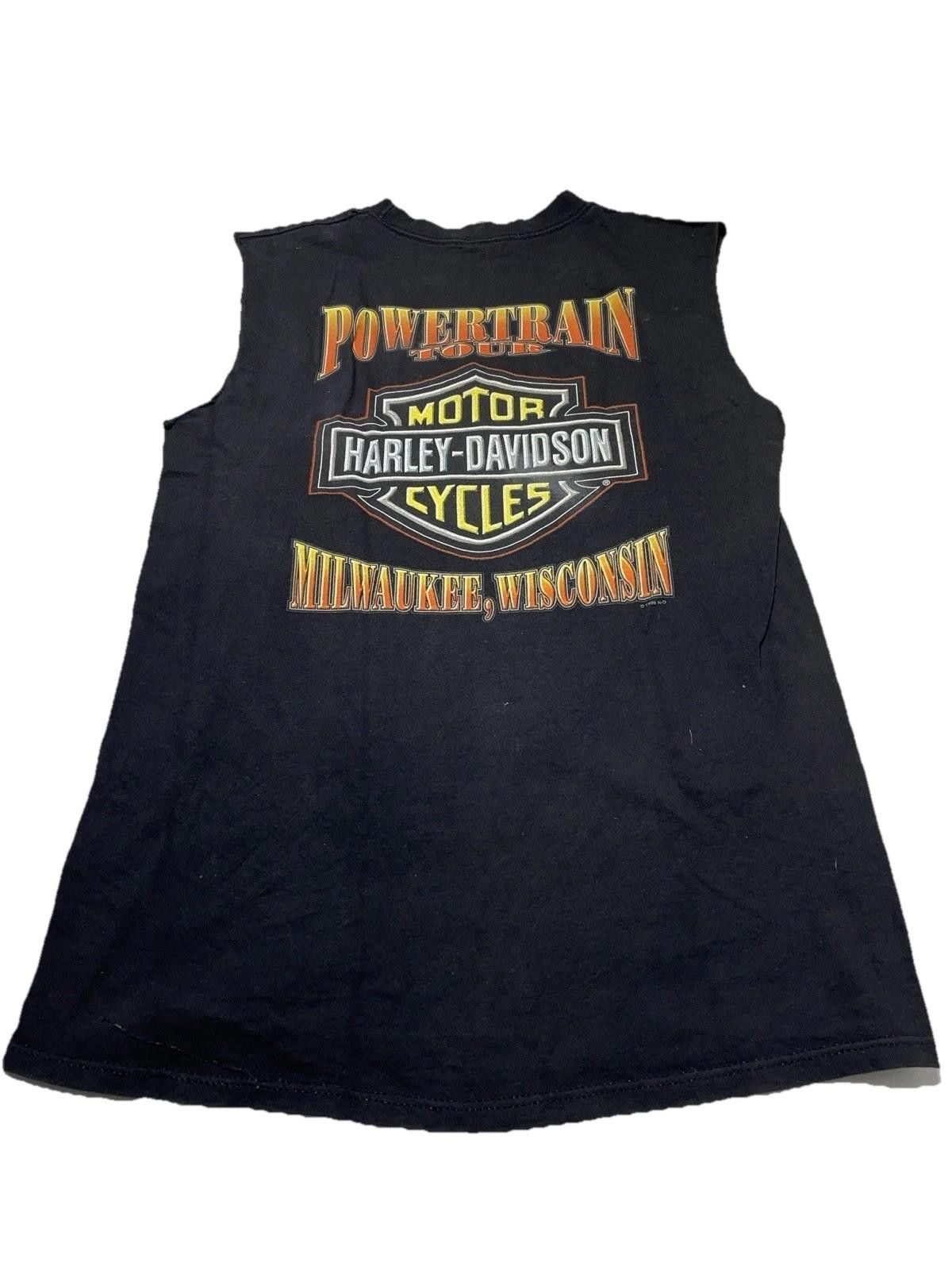 Harley Davidson Vtg Harley Davidson T Shirt Mens Sz M HD 90s Eagle Cutoff M Size US M / EU 48-50 / 2 - 6 Thumbnail