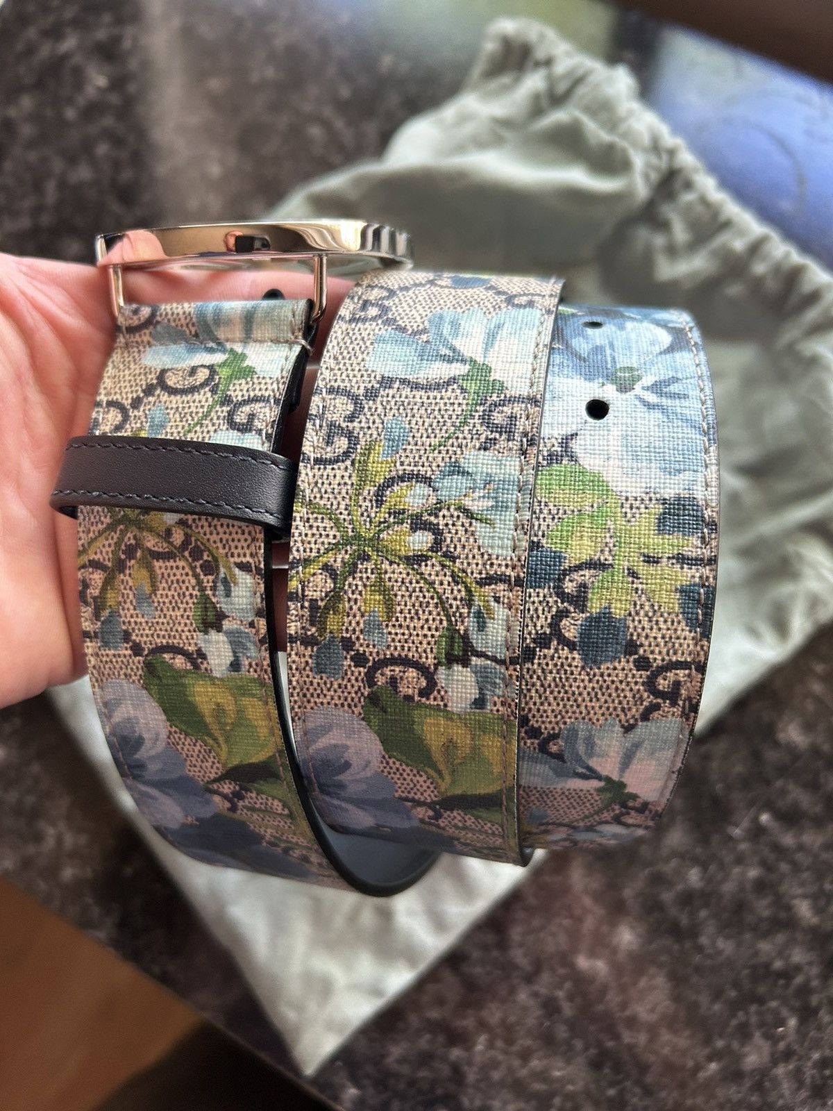 Gucci Floral Blue Gucci Monogram Belt Grailed