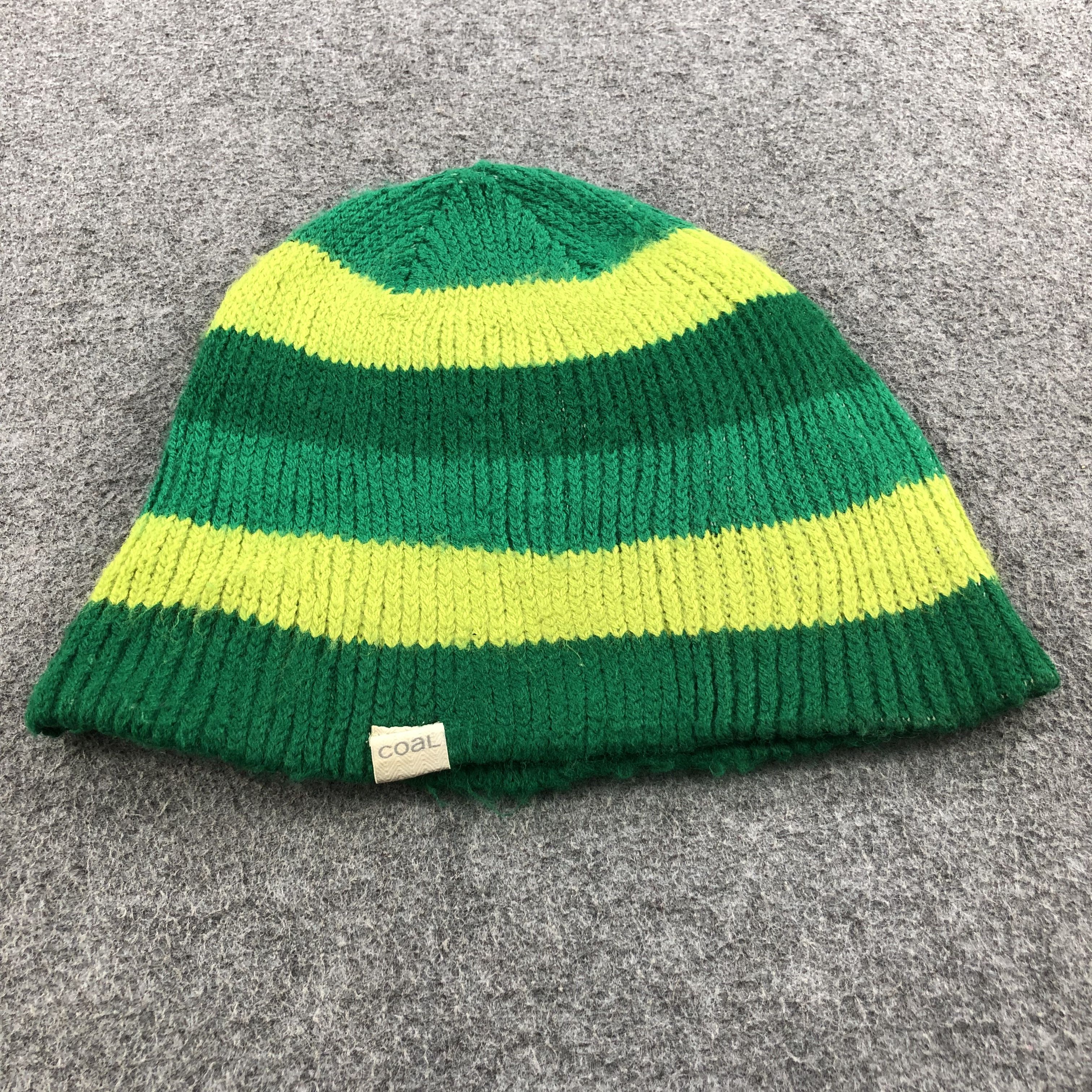 Coal Coal Green Stripes Beanie snowcap Snow Hat B268 Size ONE SIZE - 3 Thumbnail