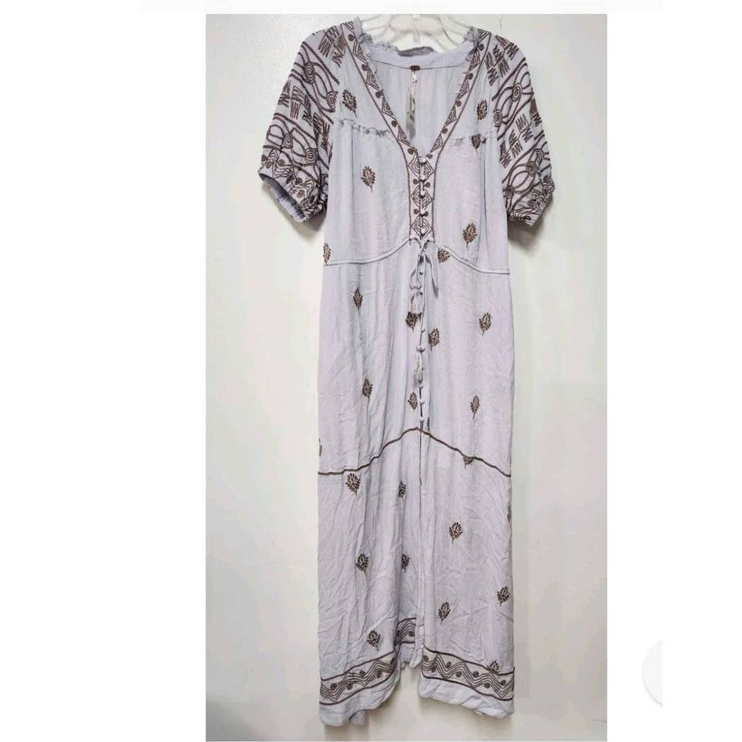 New Free People Riley Embroidered Midi Dress $188 SMALL - ilac.rochib.com